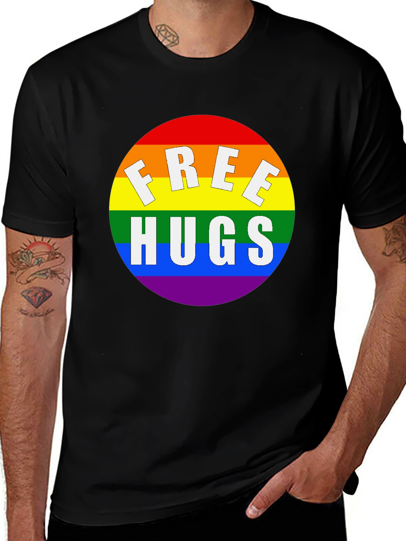 Free Hugs Rainbow Pride T-Shirt