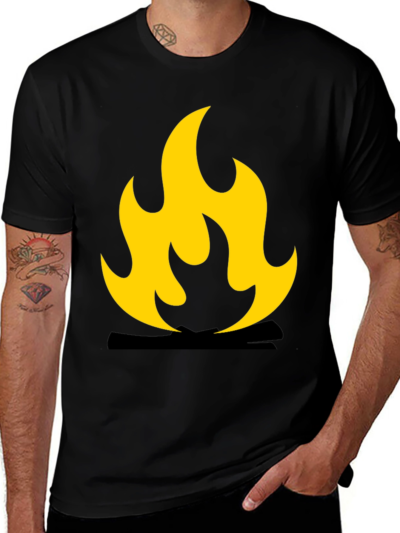 Variant 9 of Flame Graphic Black T-Shirt