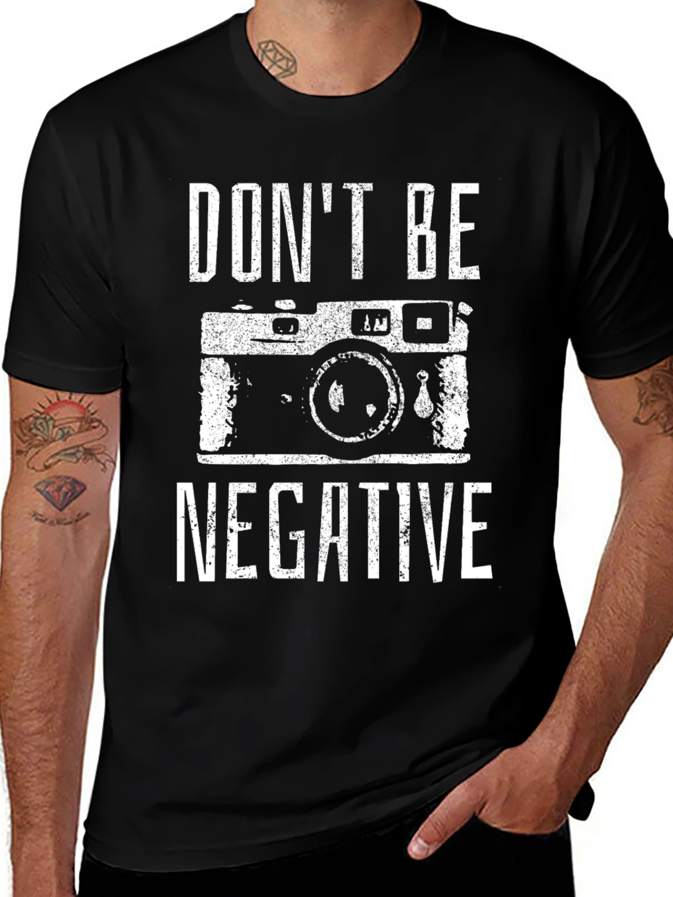 Variant 8 of Don't Be Negative Camera T-Shirt