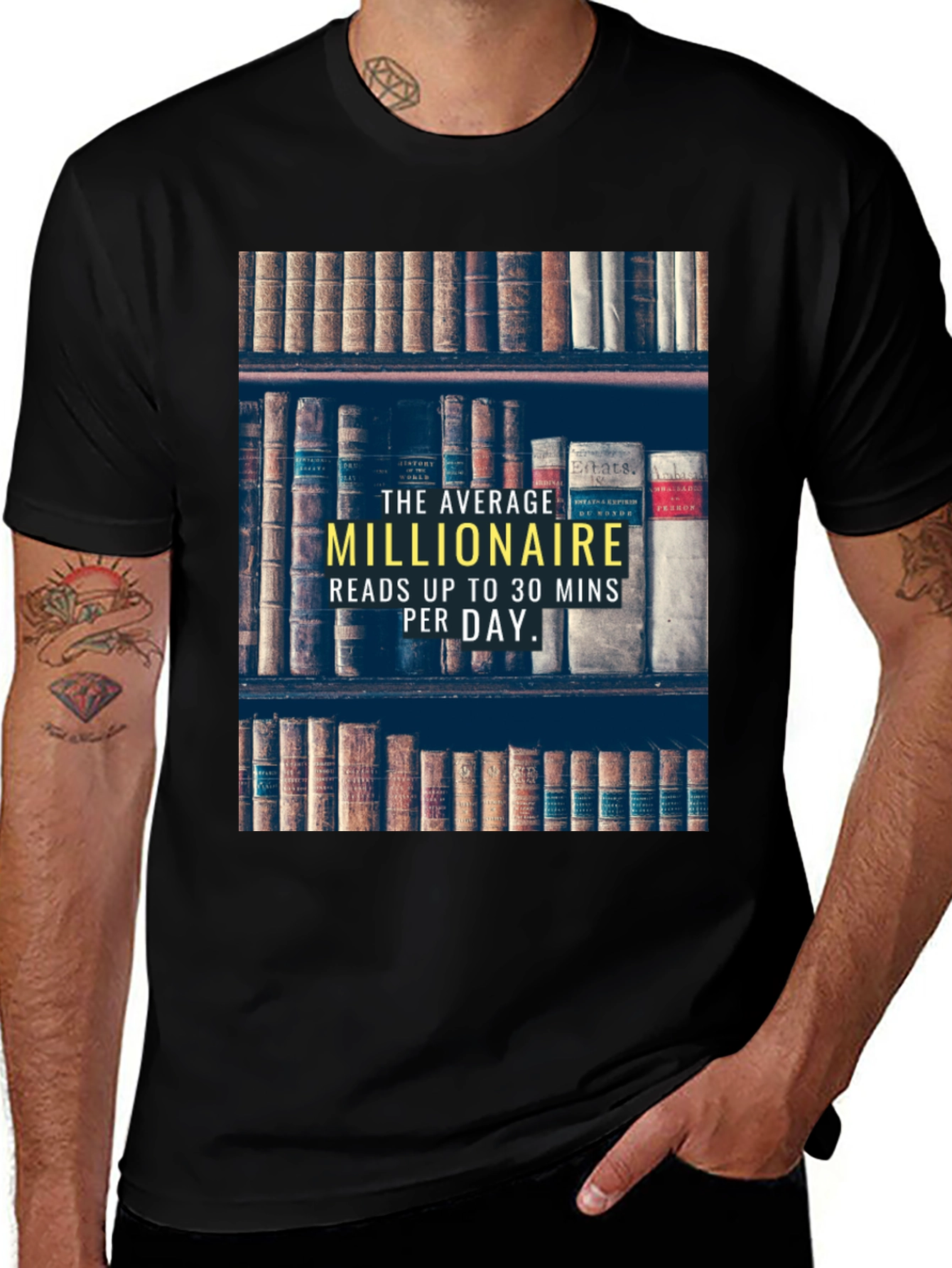 Millionaire Reads T-Shirt | Smart Casual Book Lover Tee