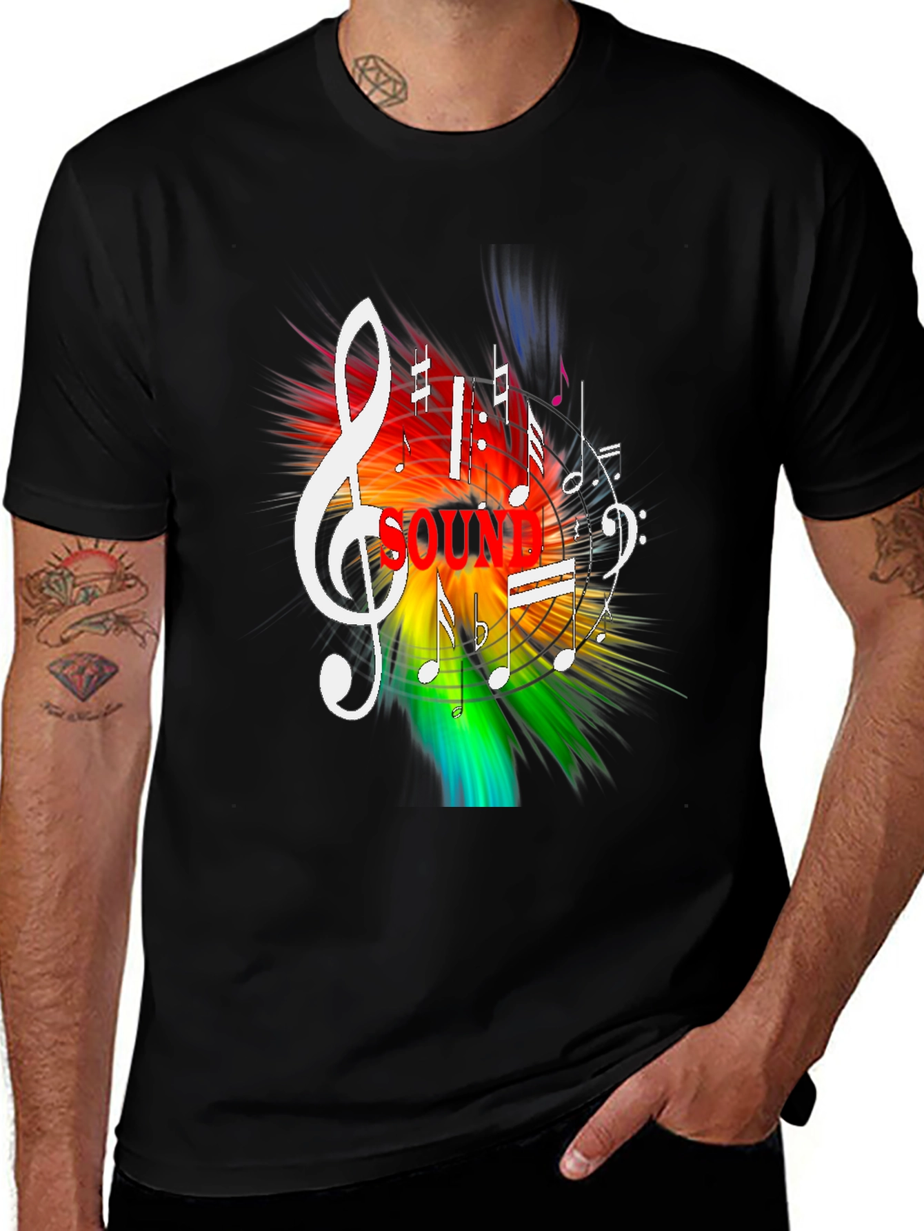 Variant 18 of Colorful Music Notes Graphic T-Shirt