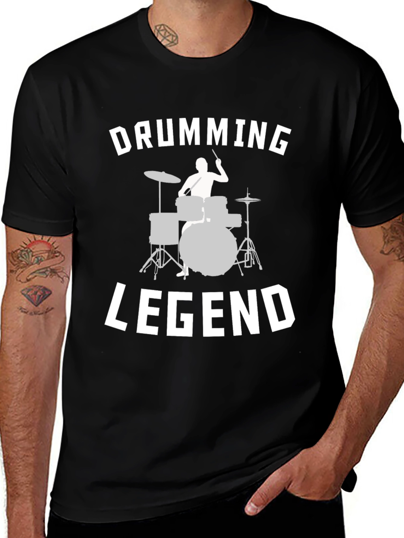 Variant 28 of Drumming Legend Graphic Tee - Music Lover Shirt