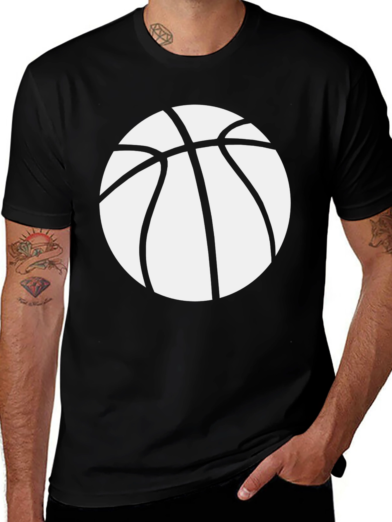Variant 14 of Basketball Graphic T-Shirt - Black Casual Tee