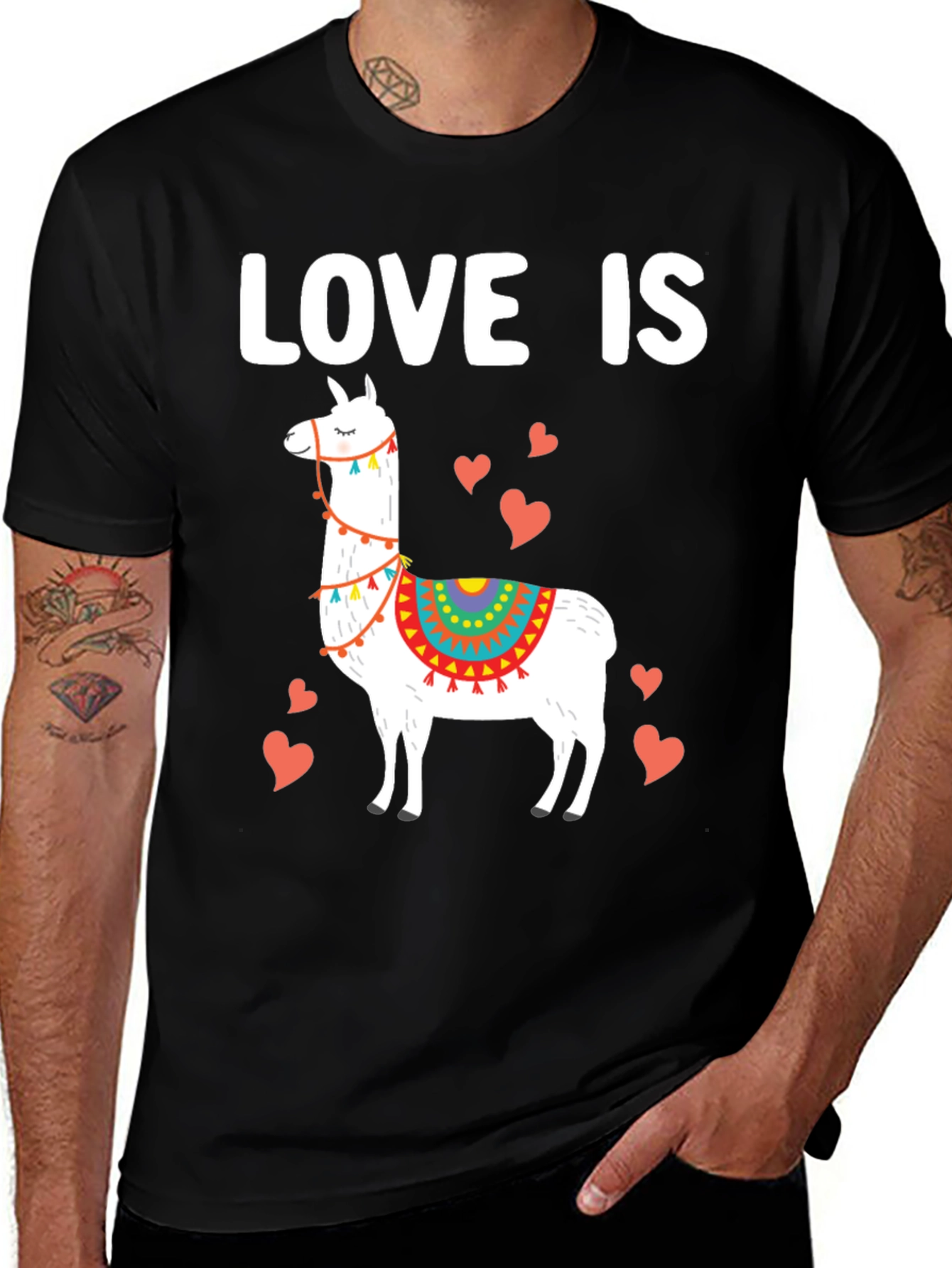 Variant 21 of Love Is Llama Graphic T-Shirt