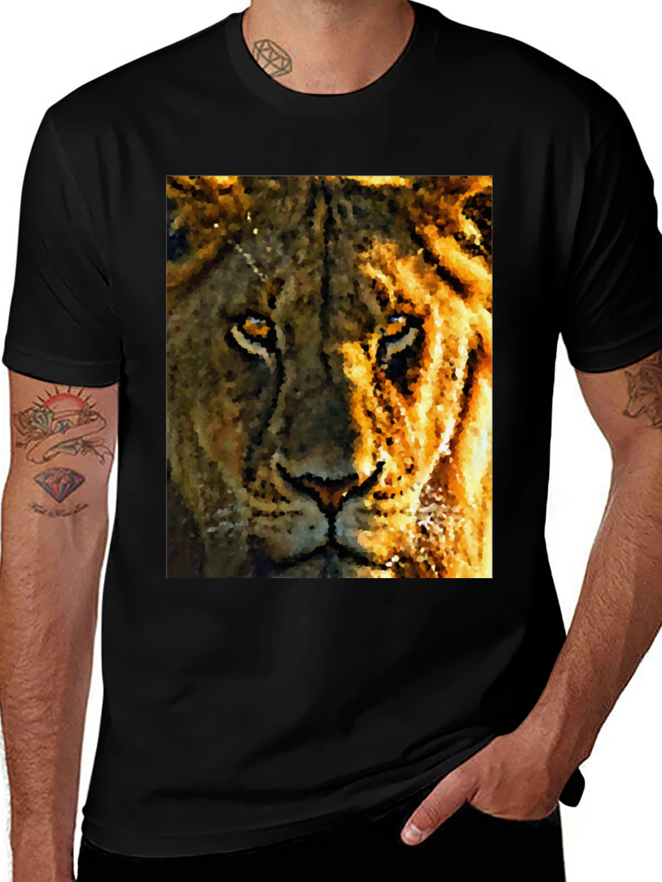 Variant 14 of Lion Graphic Tee - Bold Animal Print T-Shirt