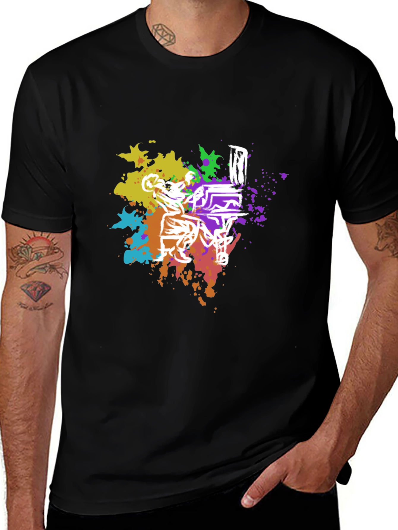 Variant 22 of Colorful Bear Playing Piano Graphic T-Shirt