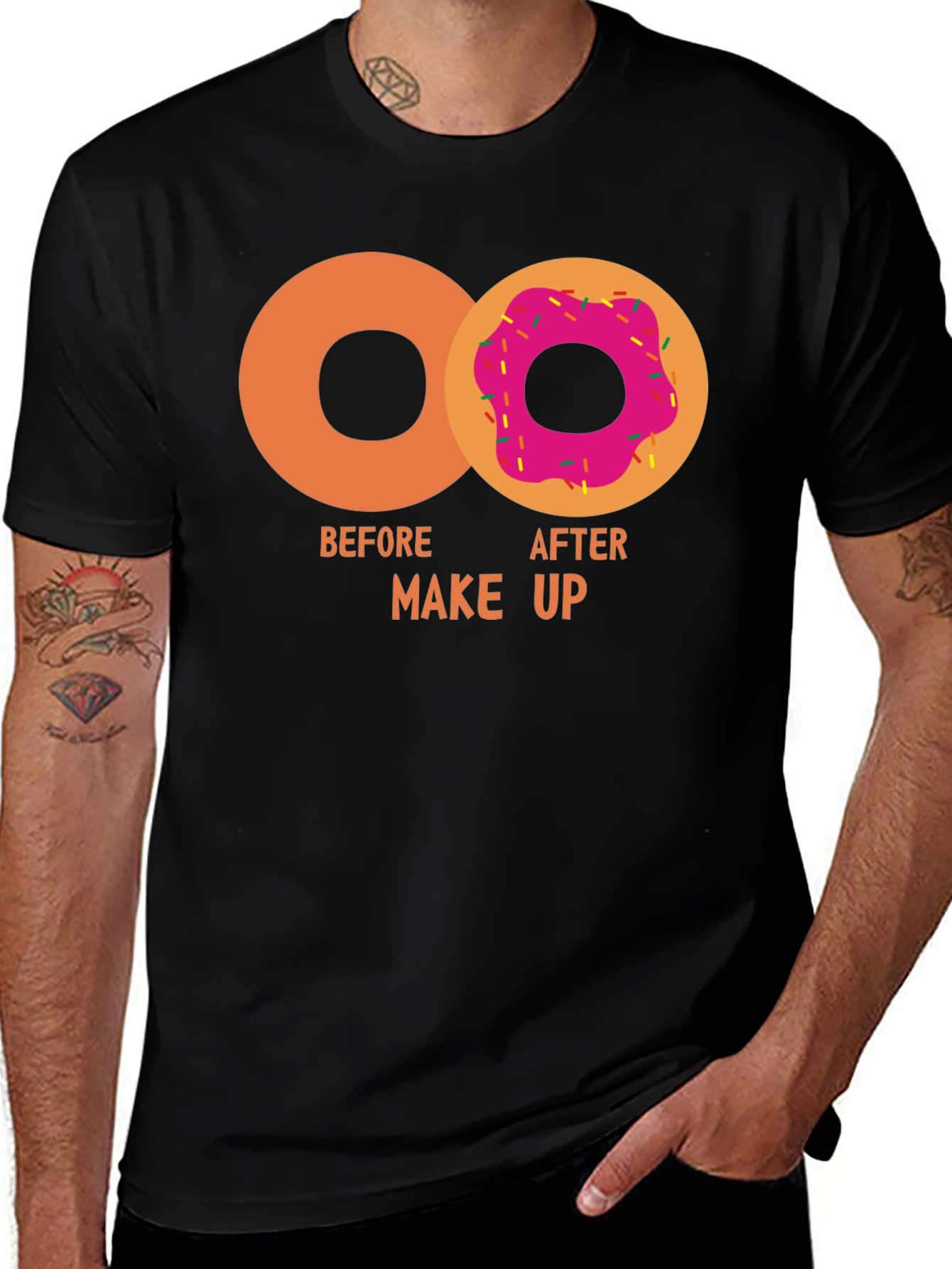 Variant 18 of Donut Before and After Makeup Graphic Tee - Unisex