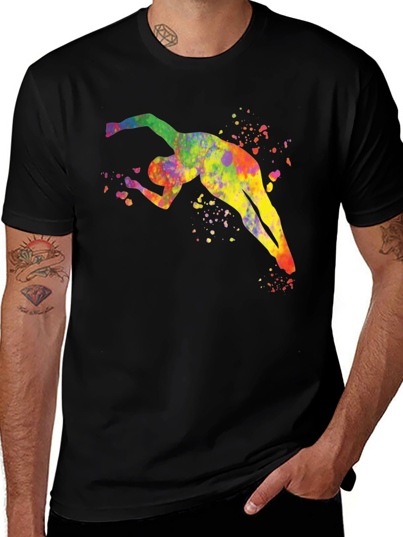 Watercolor Skydiver Graphic Tee