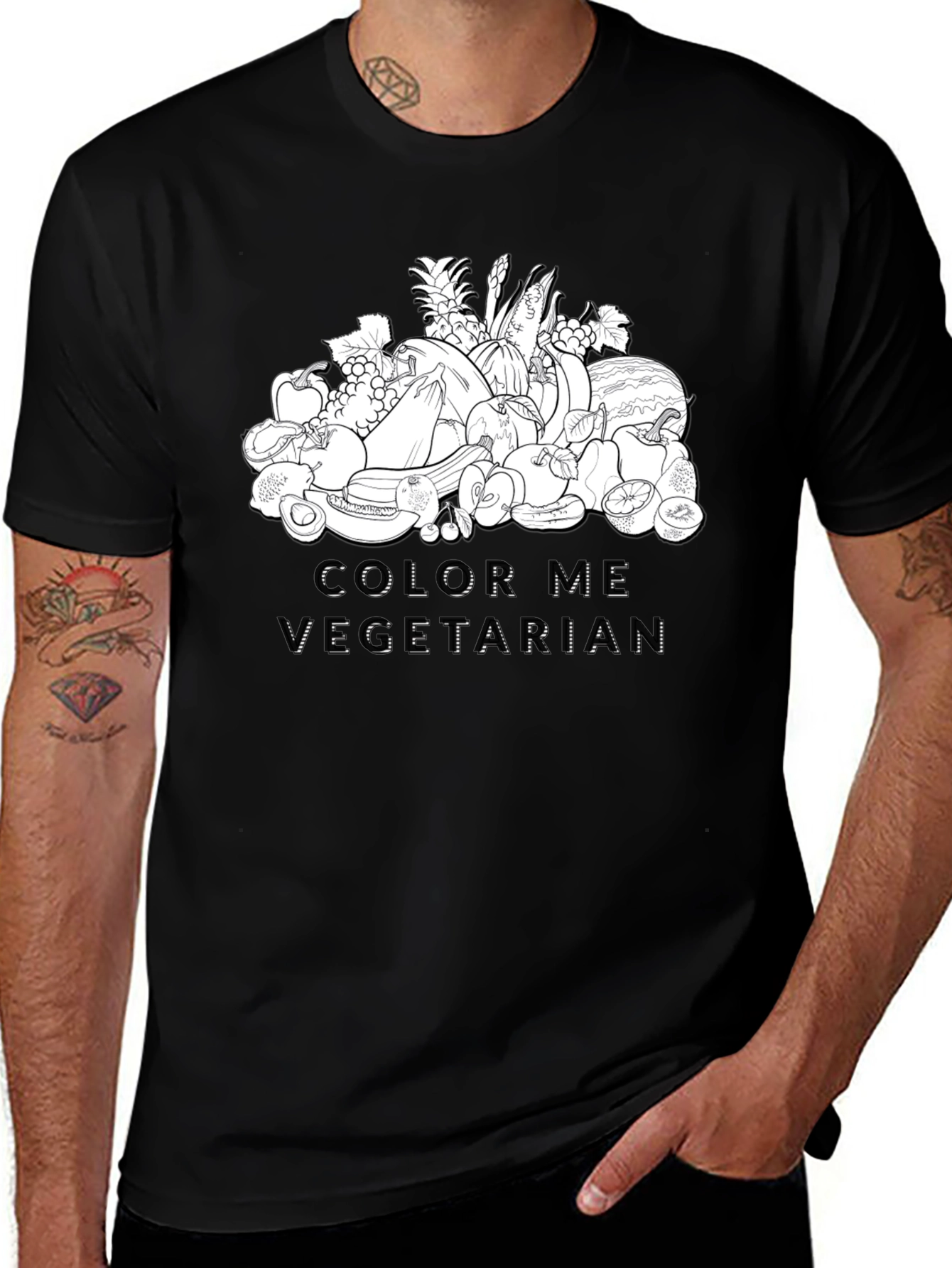 Variant 16 of Color Me Vegetarian Graphic T-Shirt