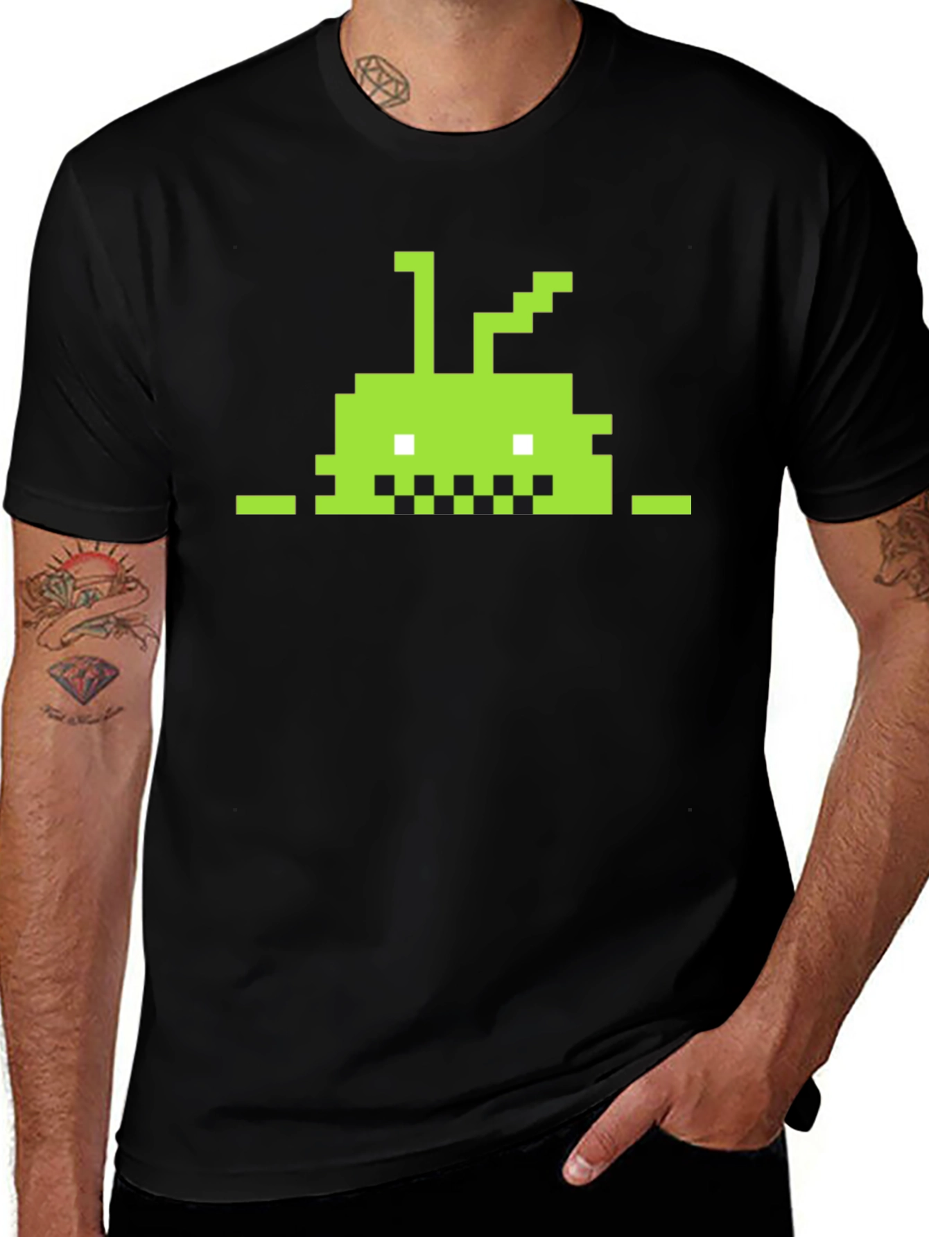 Variant 25 of Retro Pixel Android T-Shirt - Black