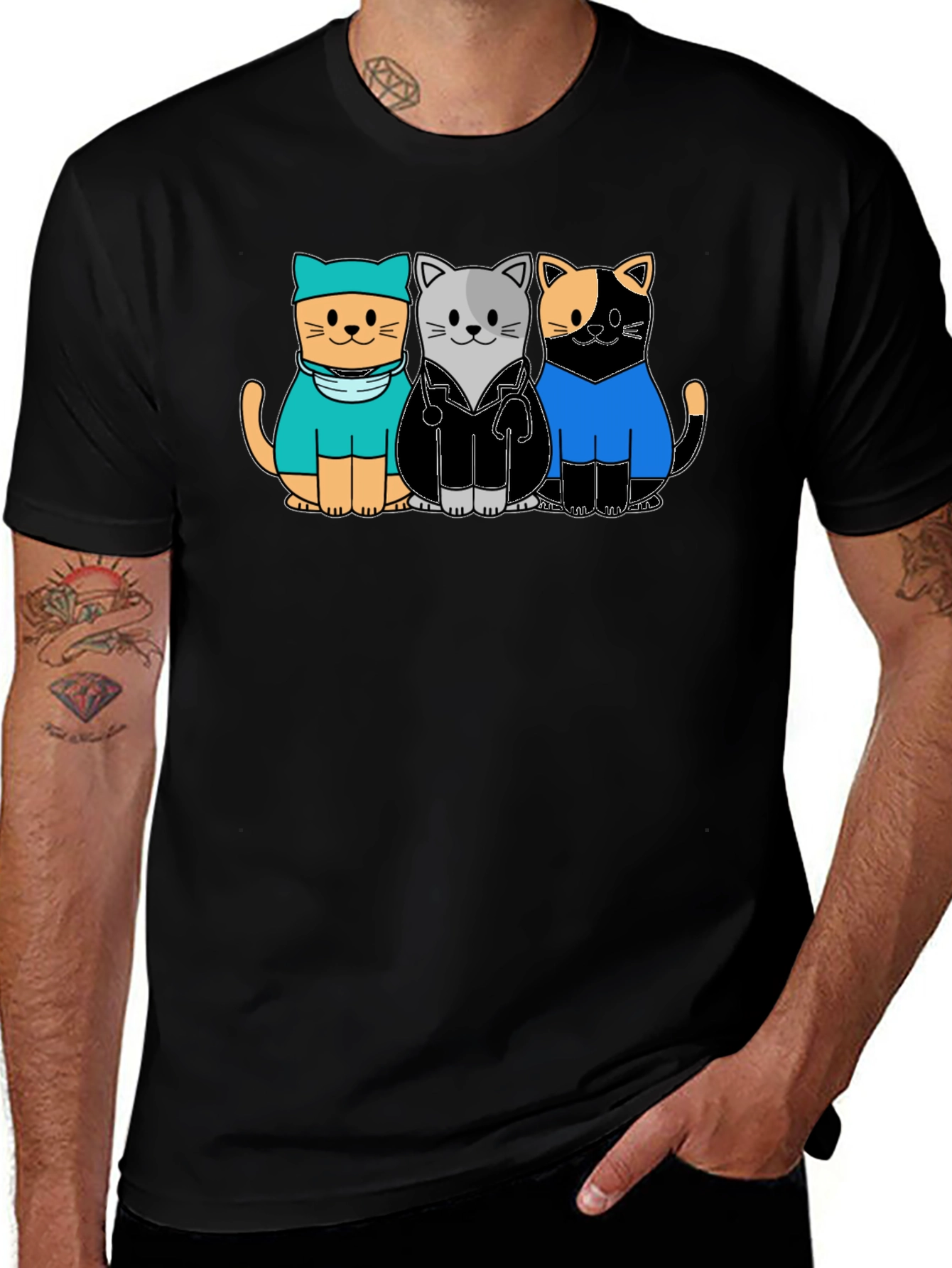 Variant 13 of Cat Doctors T-Shirt - Funny Feline Medical Team Tee