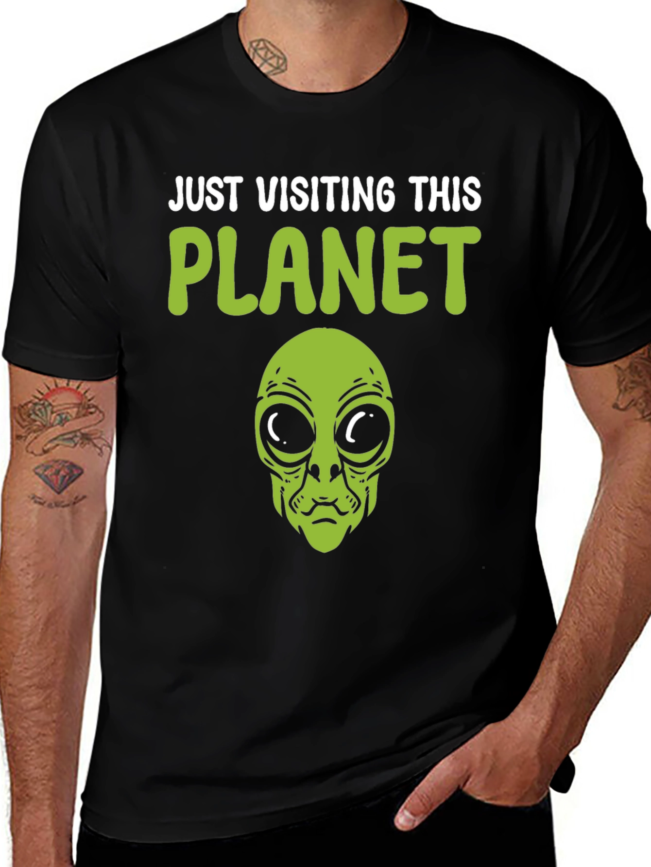 Variant 5 of Visiting This Planet Alien Graphic T-Shirt