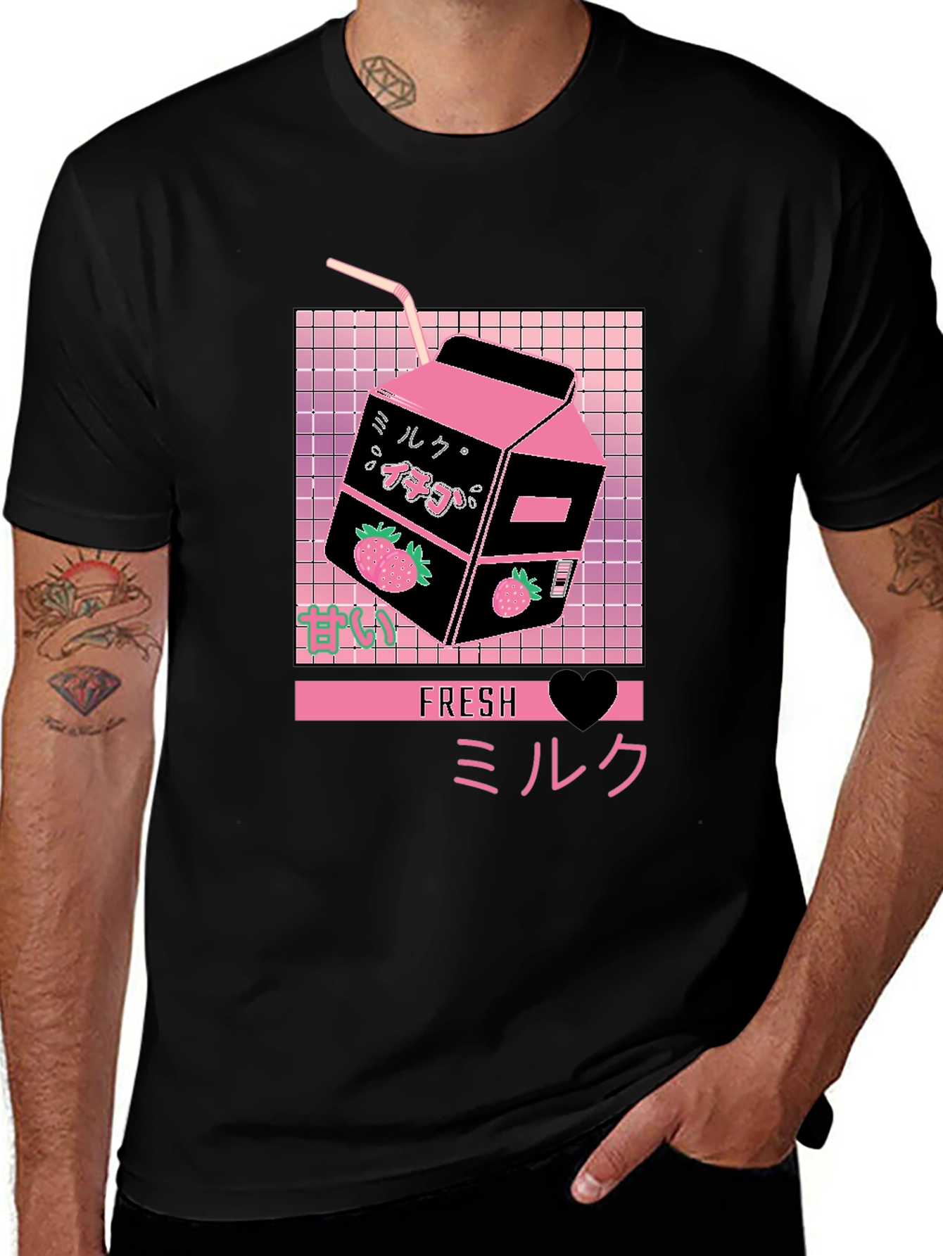 Variant 26 of Fresh Milk Strawberry Aesthetic T-Shirt