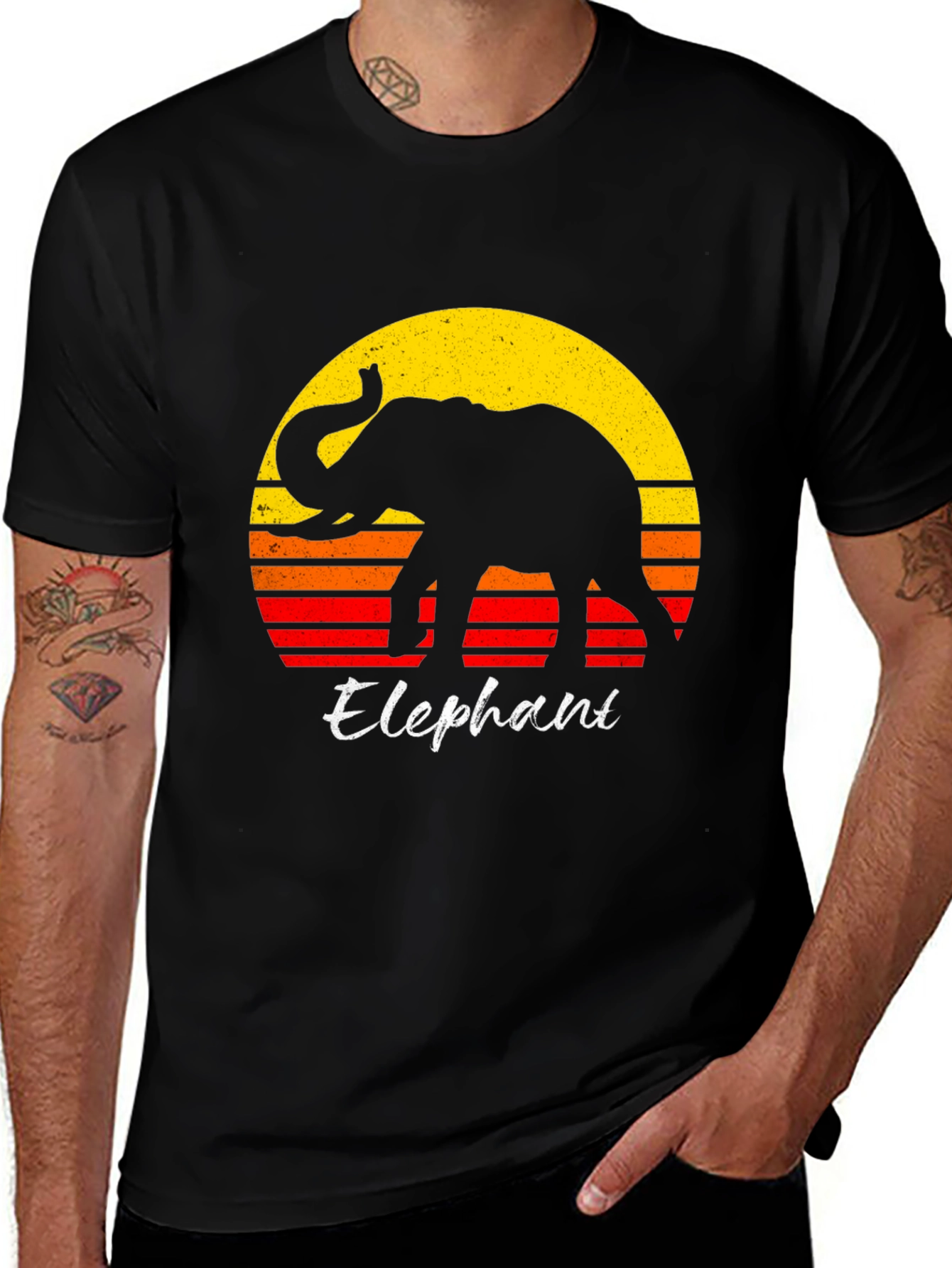 Variant 22 of Retro Elephant Graphic Tee
