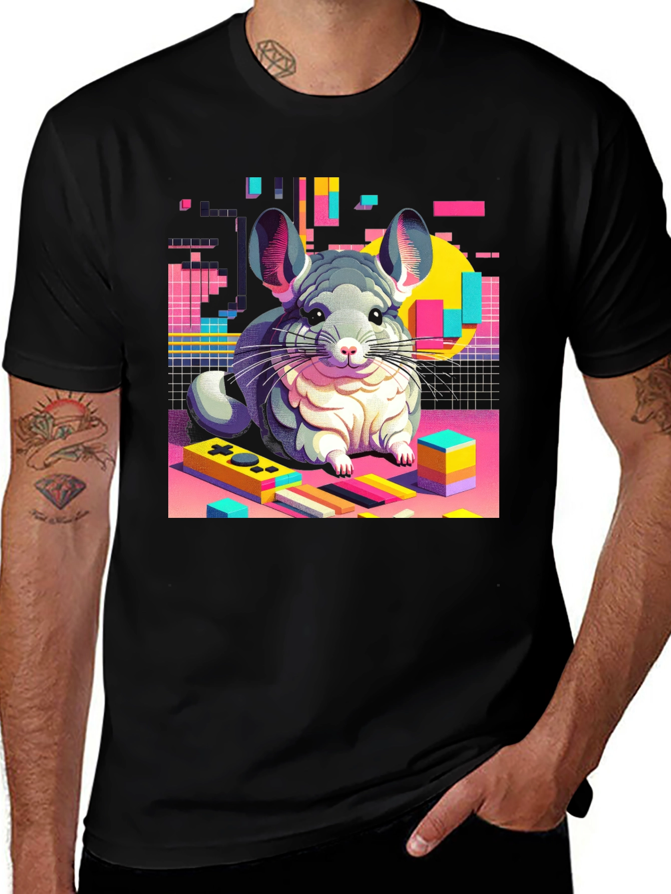 Variant 30 of Retro Chinchilla Gamer T-Shirt