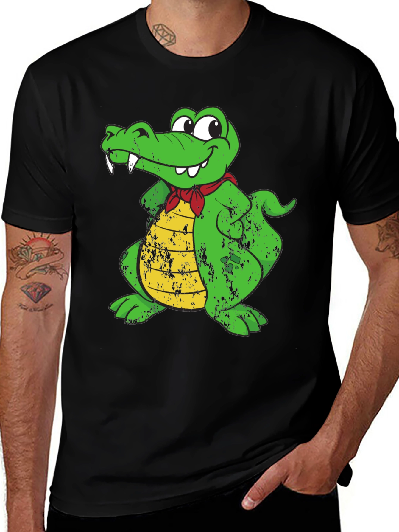 Variant 16 of Funny Crocodile Cartoon Graphic Print T-Shirt