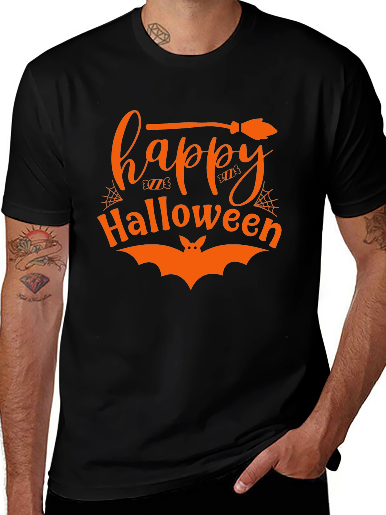 Happy Halloween T-Shirt - Black Cotton Tee