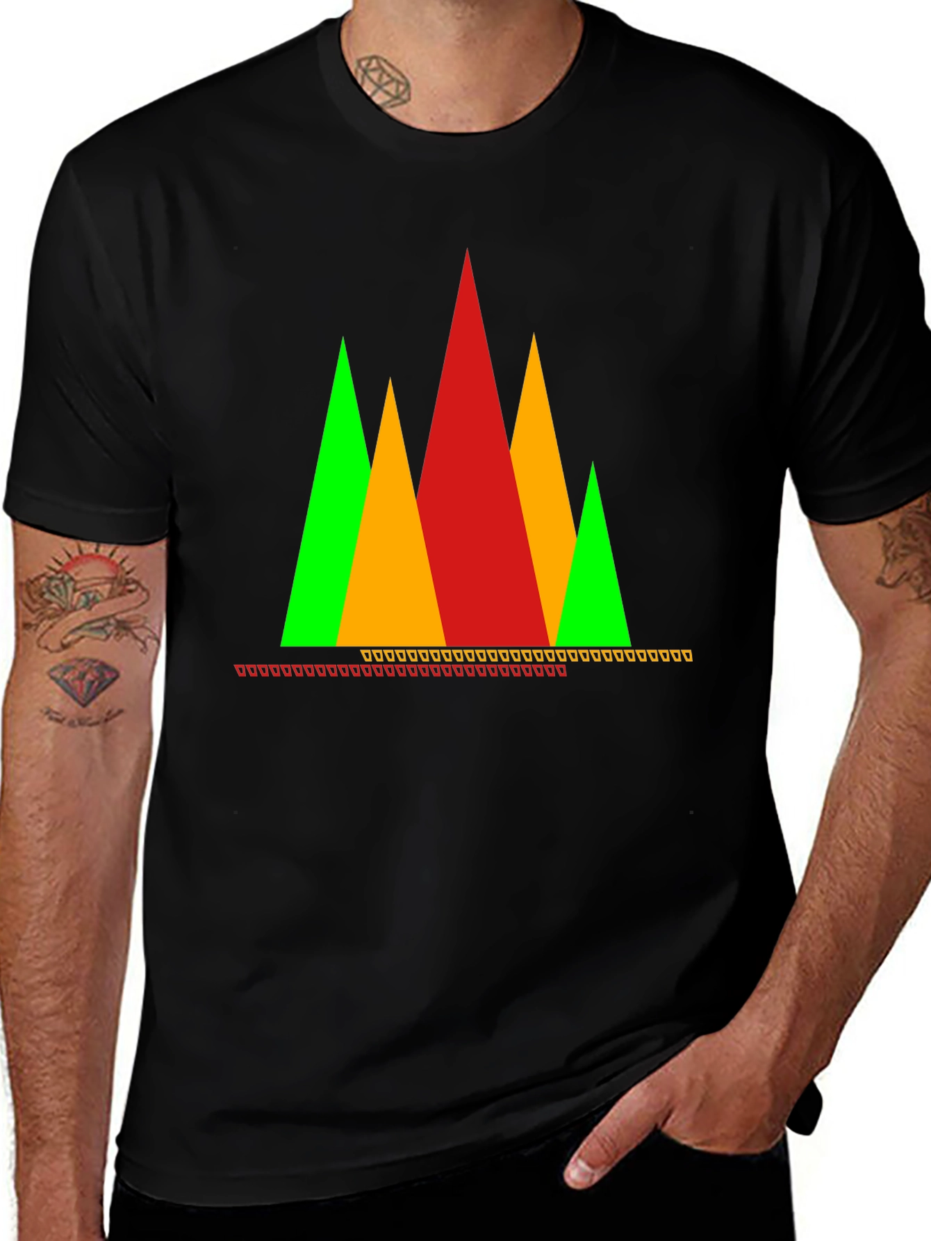 Variant 10 of Geometric Peaks Graphic T-Shirt - Modern Art Tee
