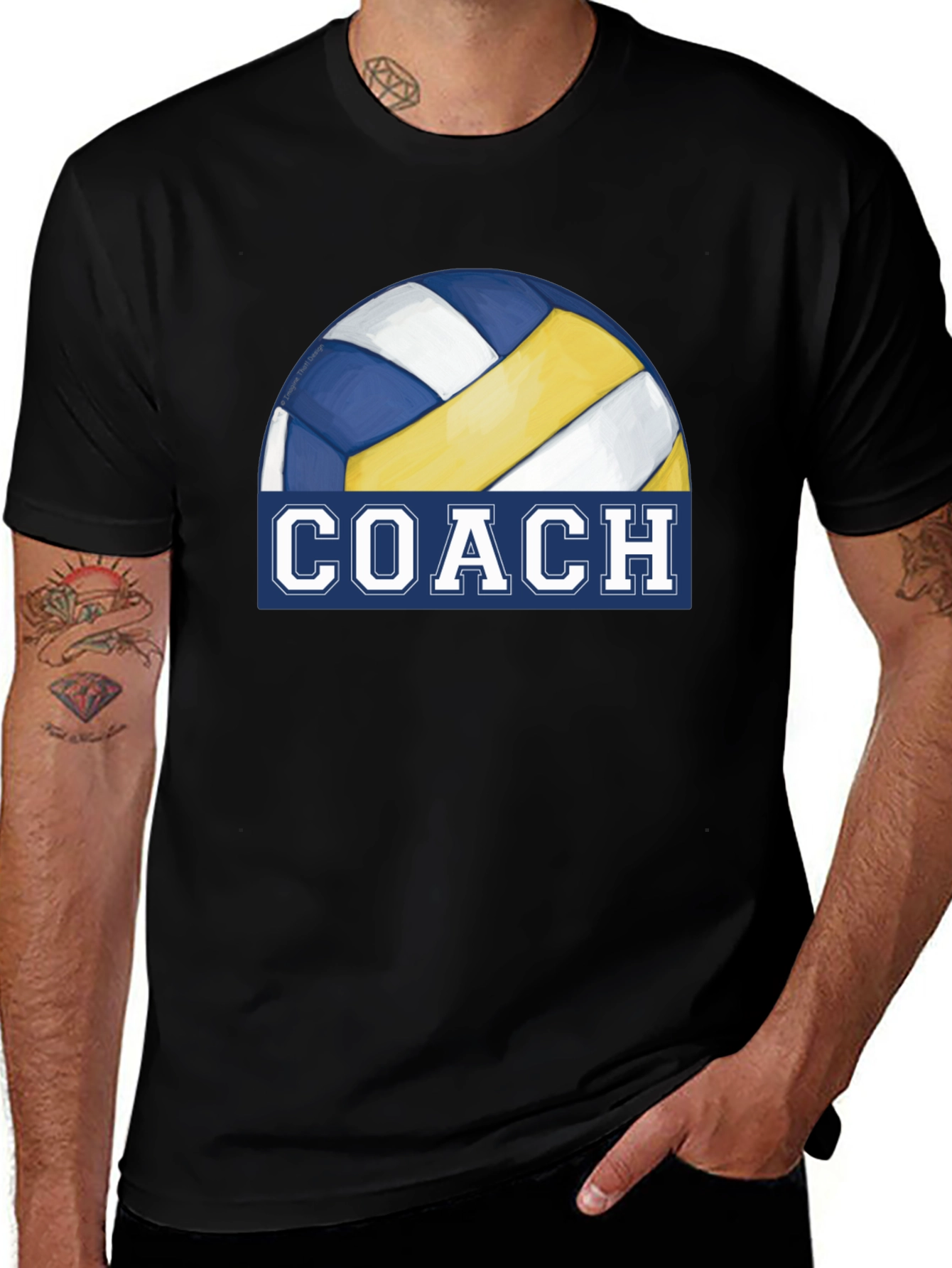 Variant 13 of Volleyball Coach T-Shirt - Black