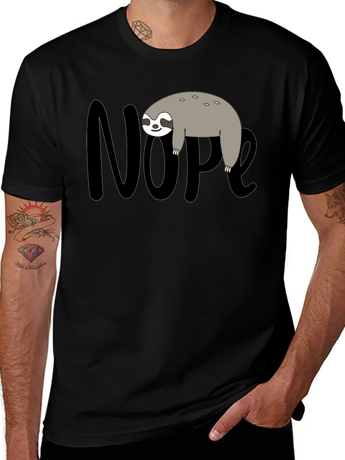 Nope Sloth Graphic Tee - Lazy Day Comfort