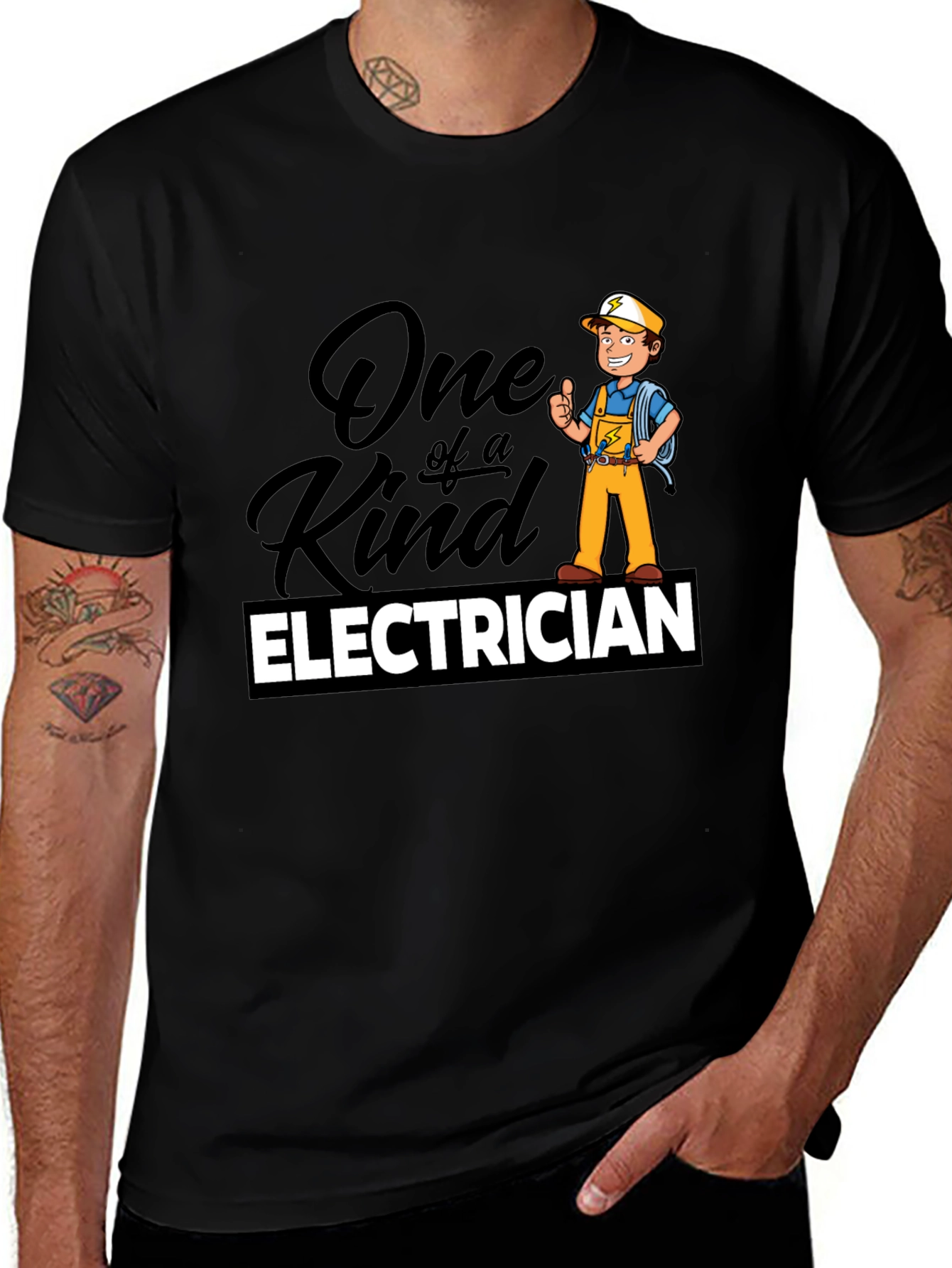 Variant 14 of One of a Kind Electrician T-Shirt - Black