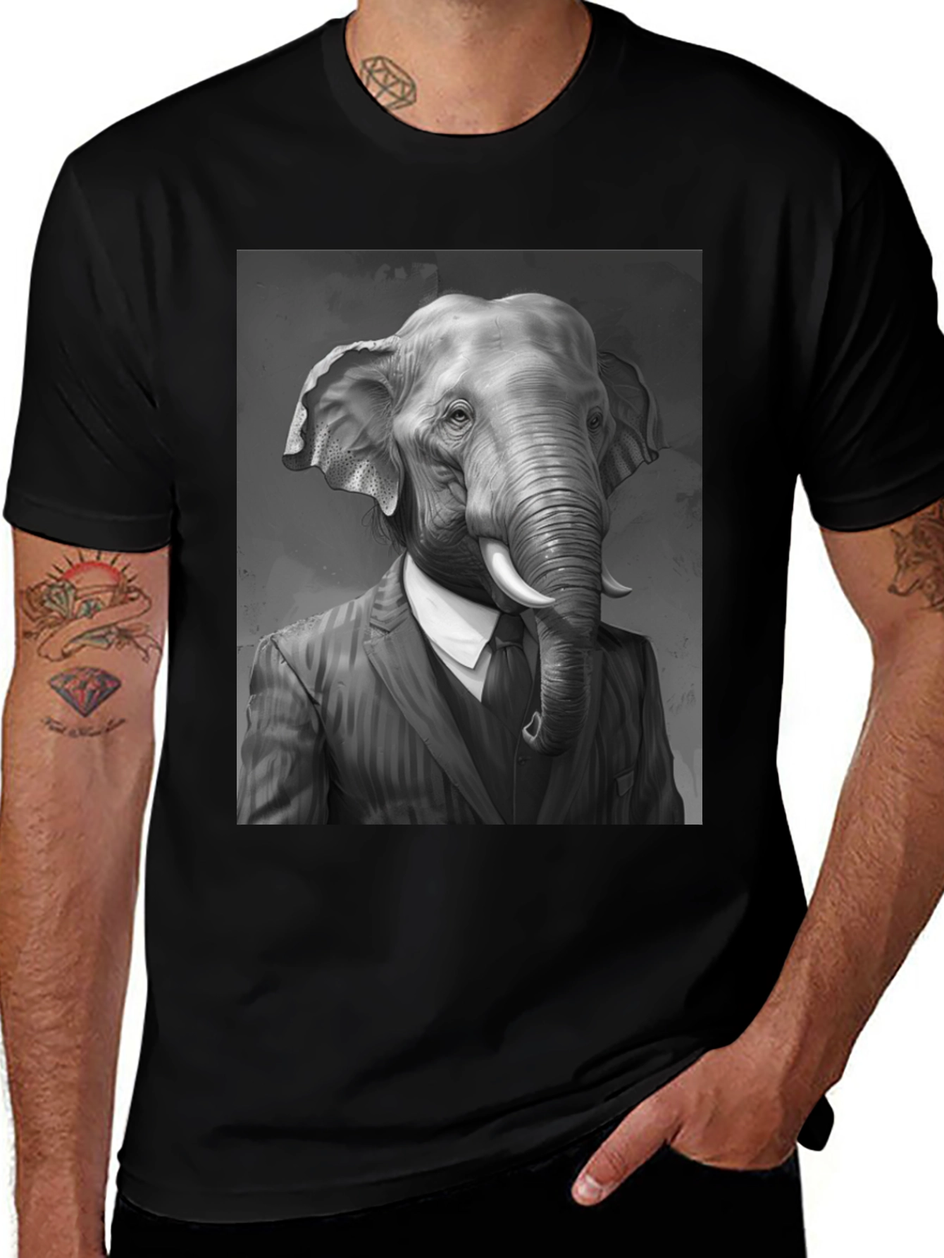 Variant 27 of Elephant Man in Suit T-Shirt - Unique Graphic Tee