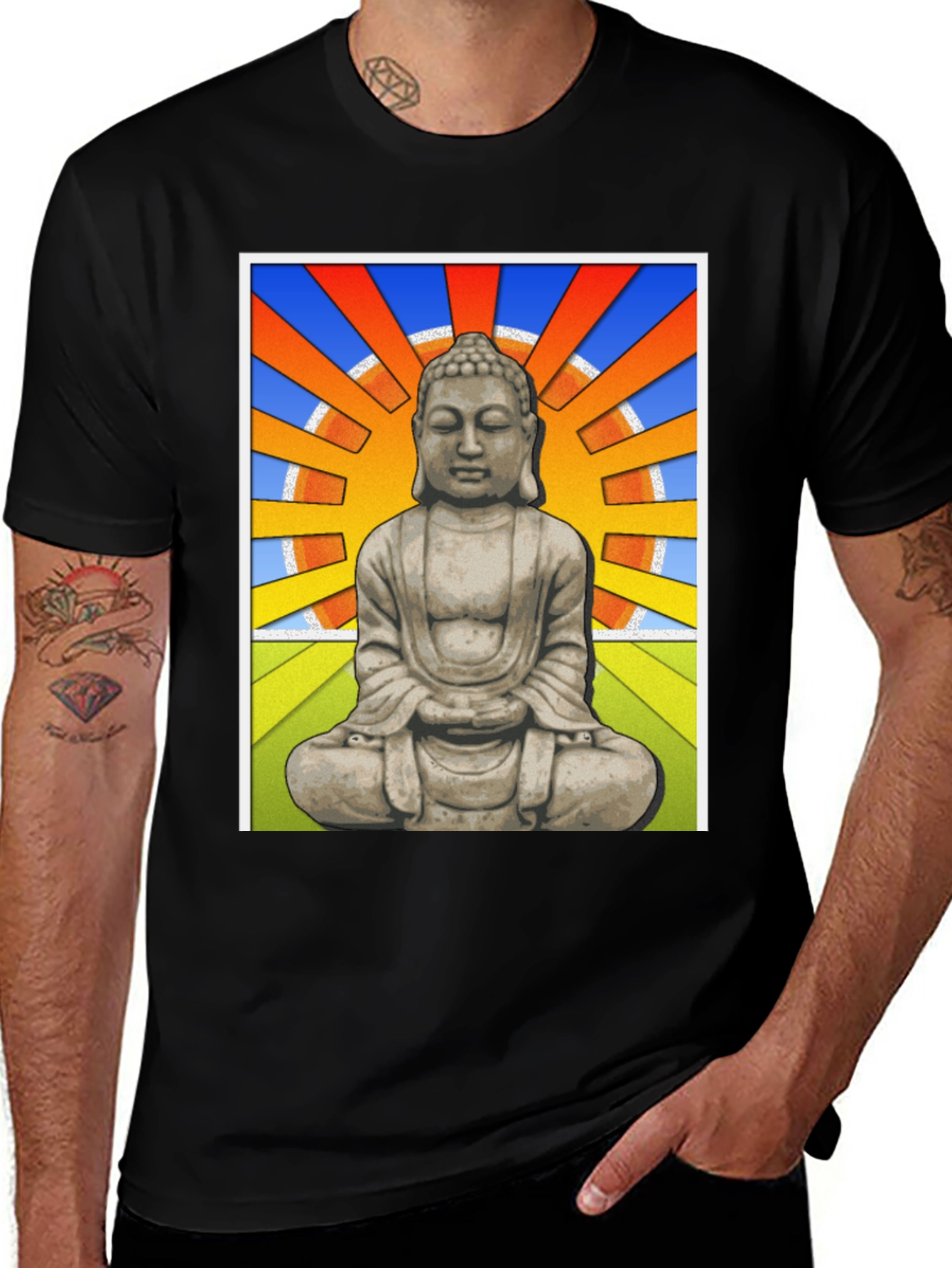 Buddha Graphic T-Shirt - Men's Black Tee