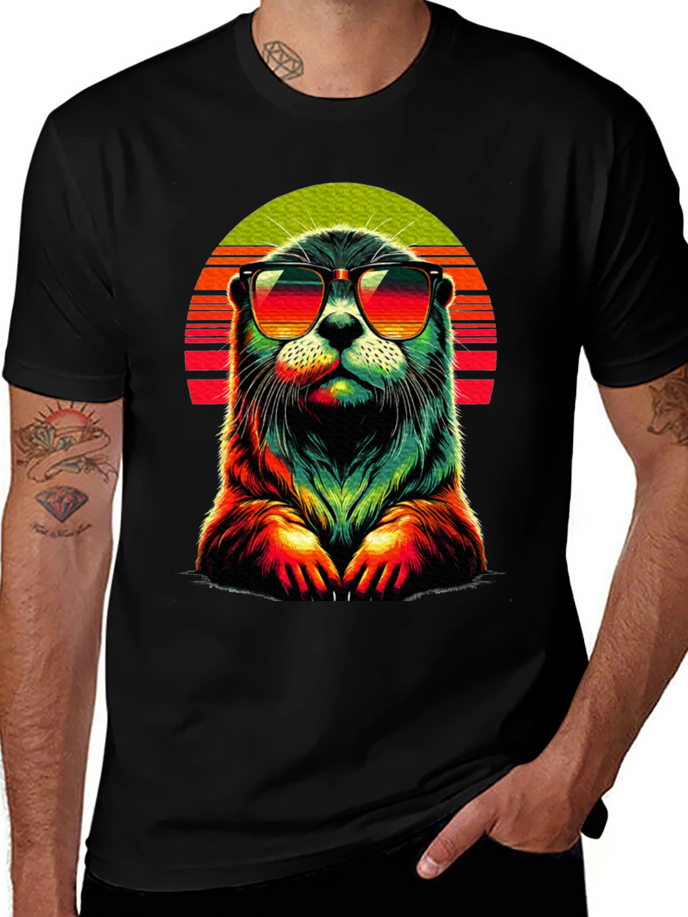 Variant 30 of Retro Otter T-Shirt - Cool Animal Tee