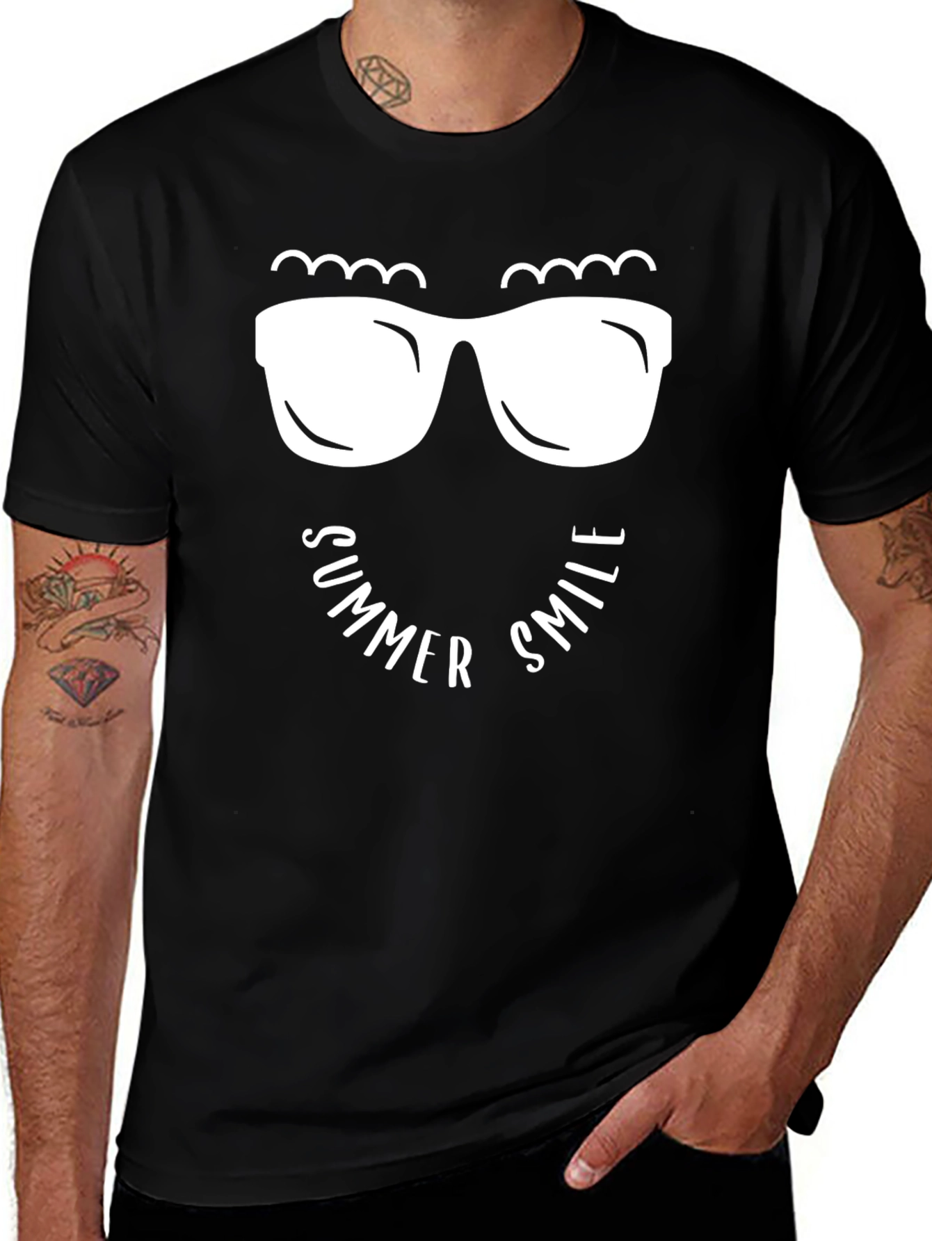 Variant 15 of Summer Smile Graphic Tee - Black