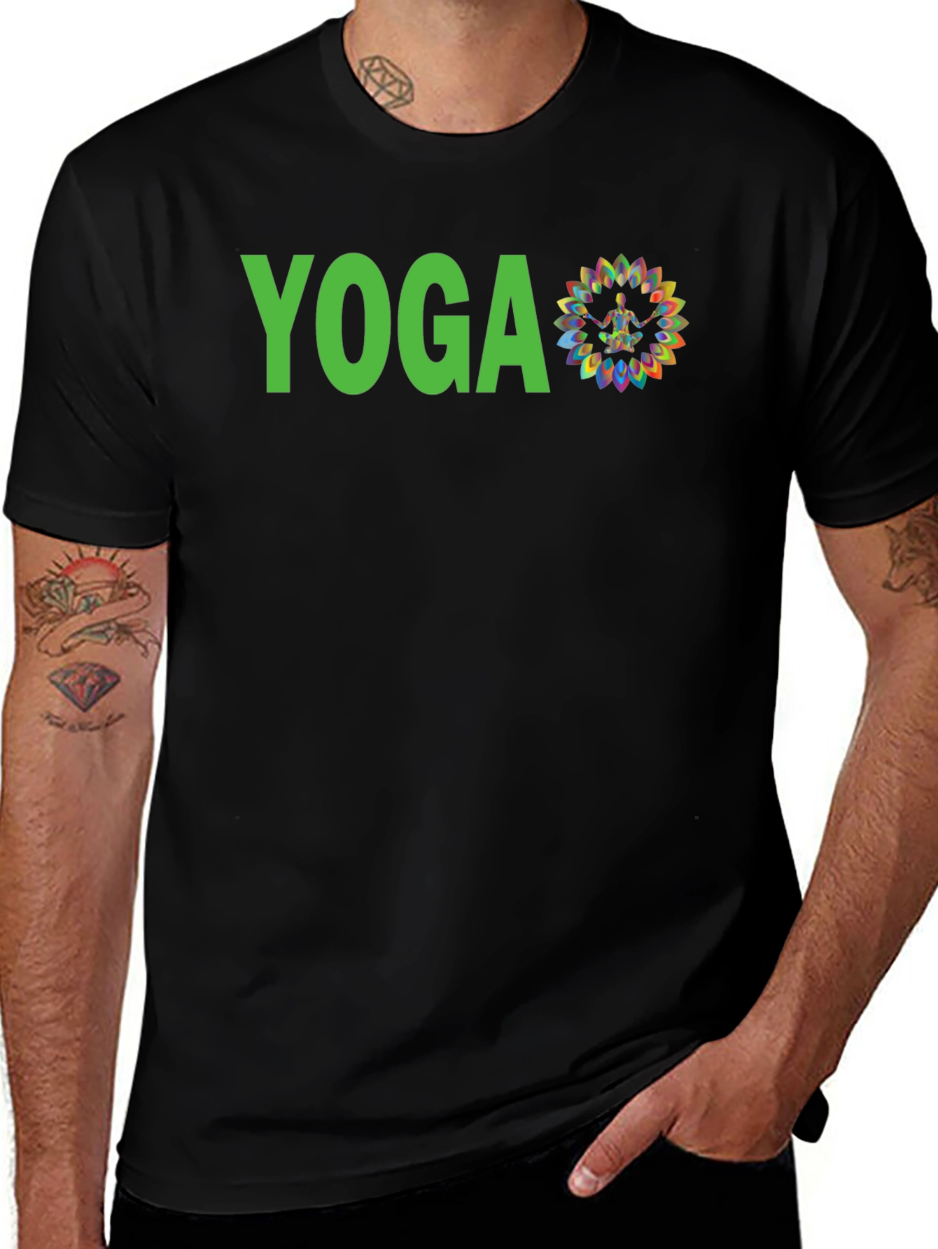 Variant 17 of Yoga Graphic Print Tee - Black