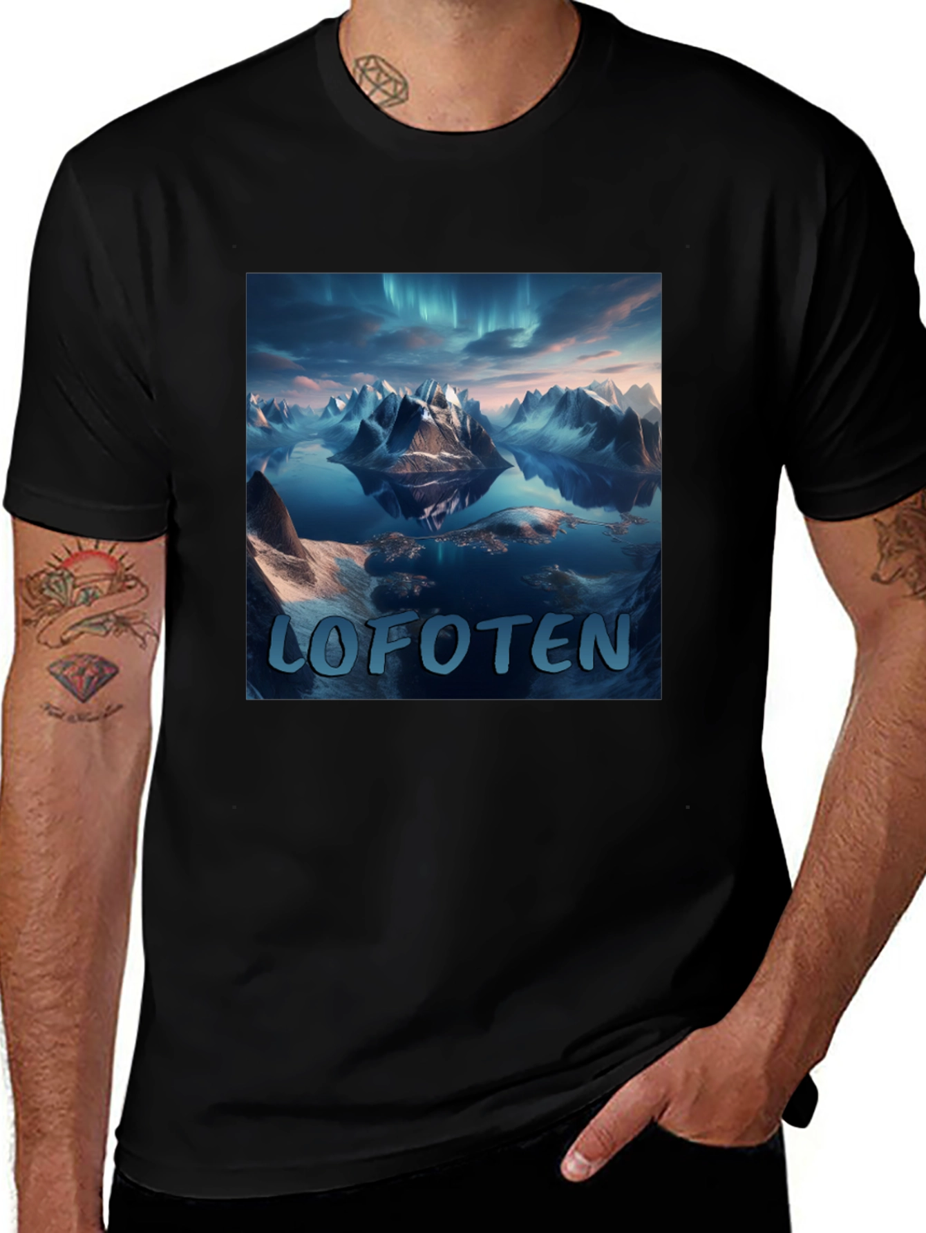 Lofoten Aurora Black T-Shirt