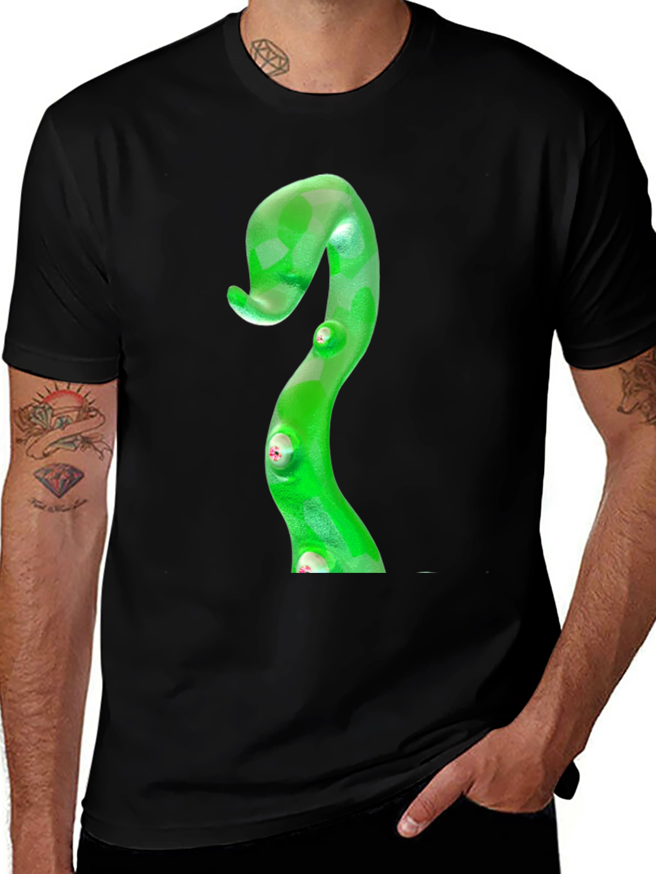 Variant 25 of Green Tentacle T-Shirt - Quirky Graphic Tee