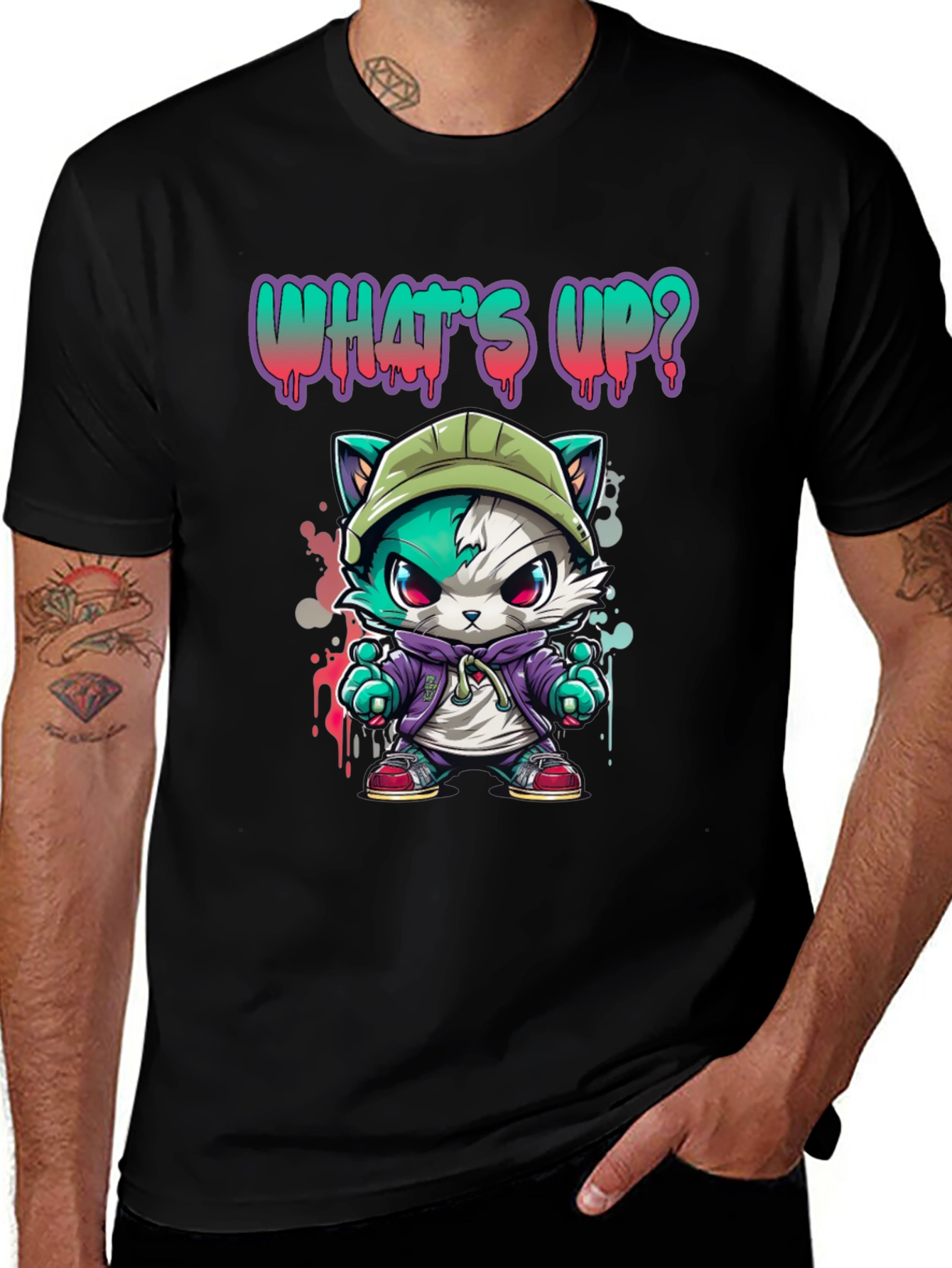 Cool Cat Graffiti T-Shirt - Urban Style