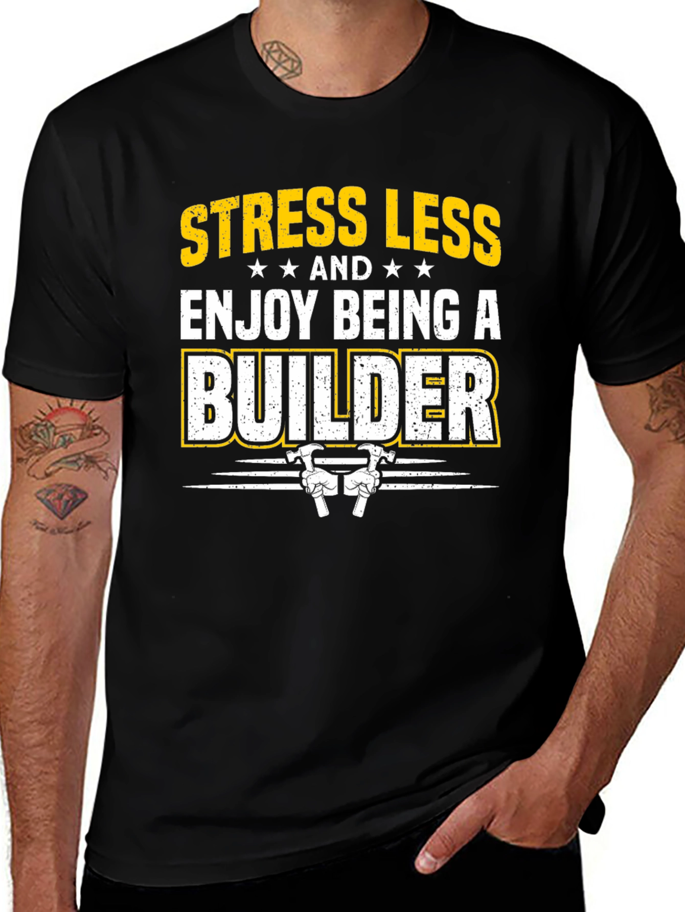 Variant 3 of Stress Less Builder Graphic Tee