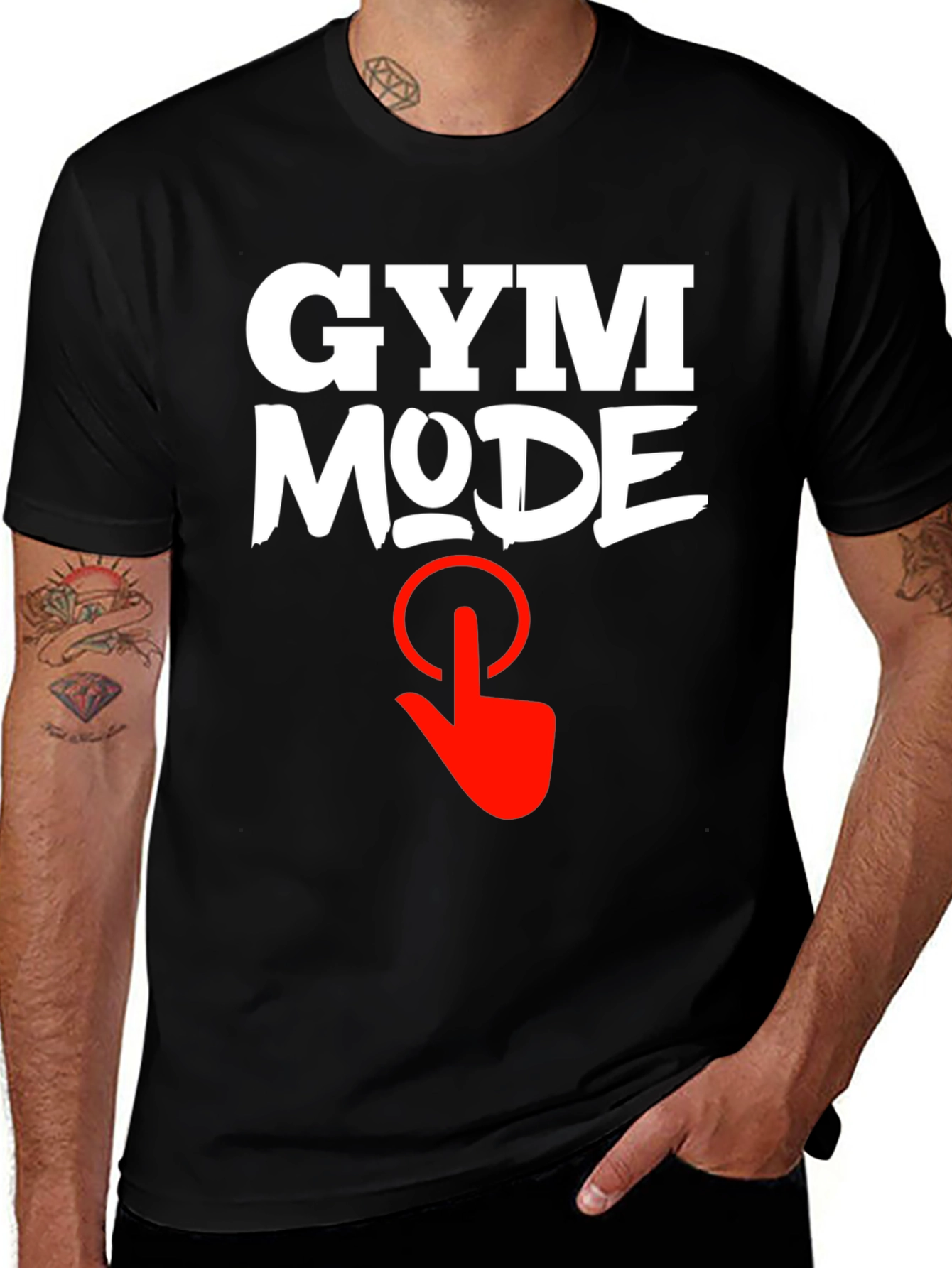 Variant 21 of Gym Mode Activated Black T-Shirt