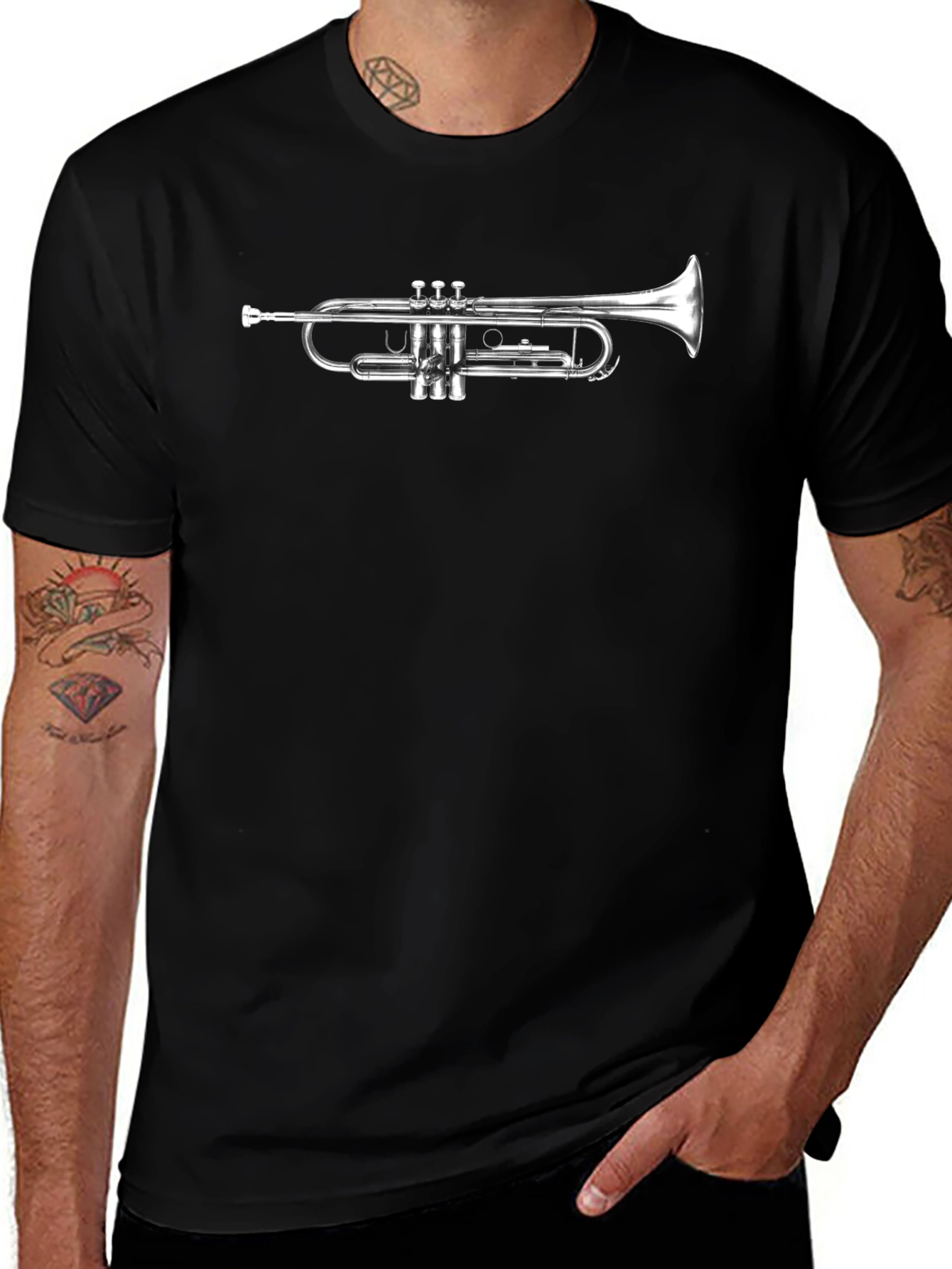 Variant 14 of Trumpet Graphic T-Shirt - Musical Instrument Tee