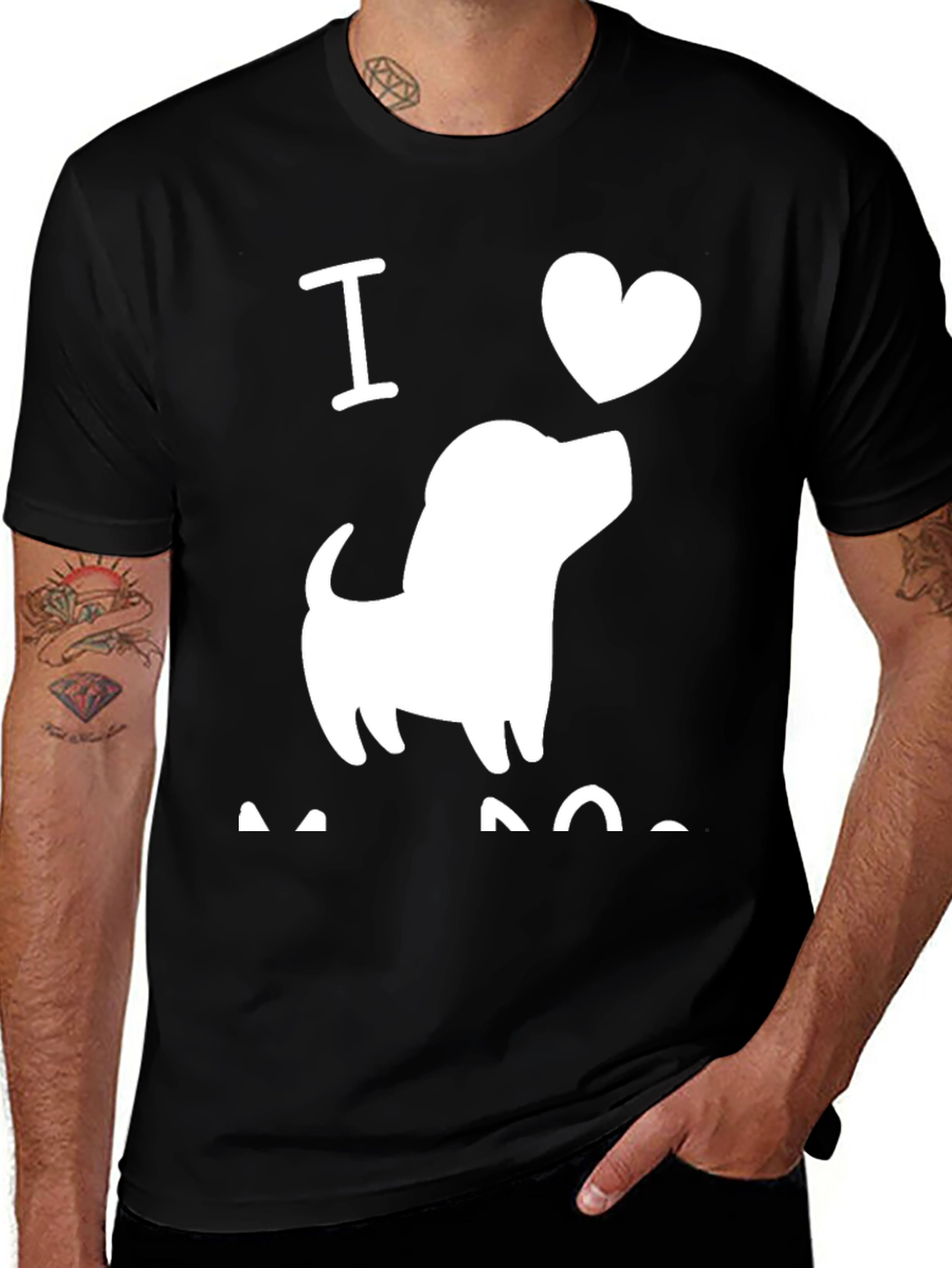 I Love Dogs Black T-Shirt