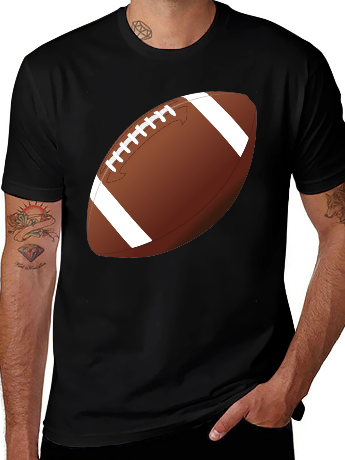 Variant 30 of Football Graphic T-Shirt - Black Casual Tee