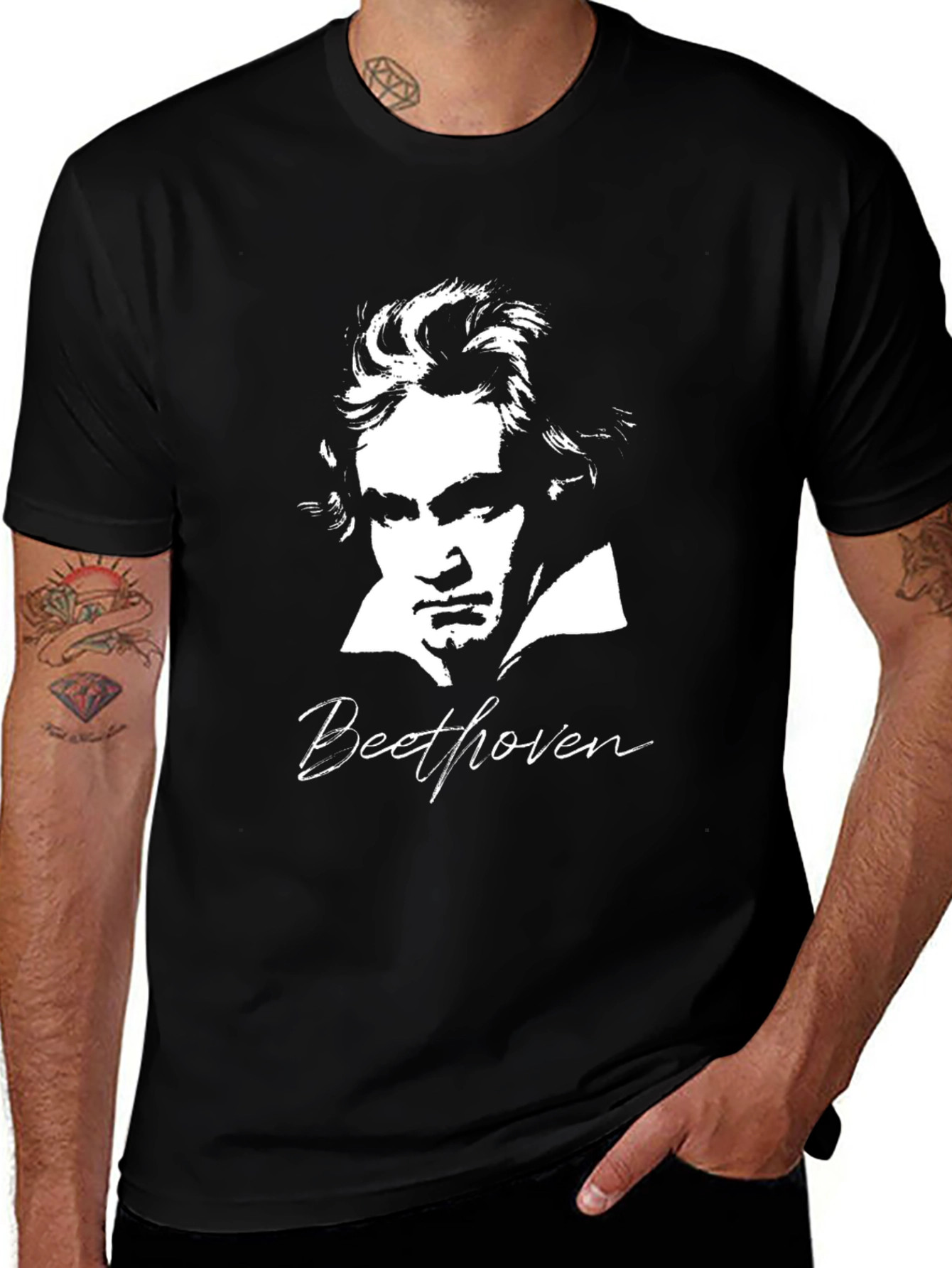 Beethoven Portrait Graphic Tee - Classic Musician T-Shirt