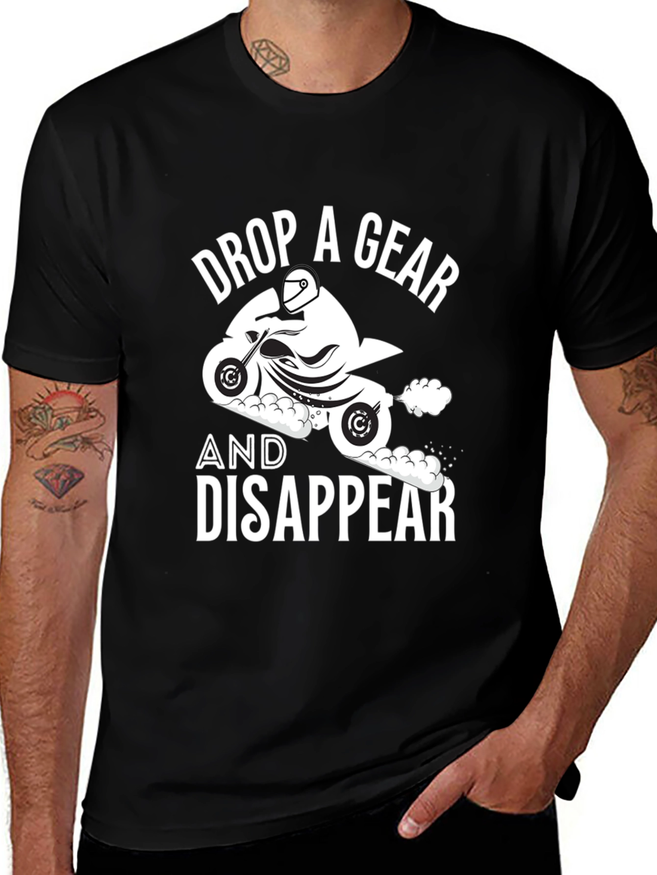 Variant 13 of Drop a Gear Disappear Motorcycle T-Shirt
