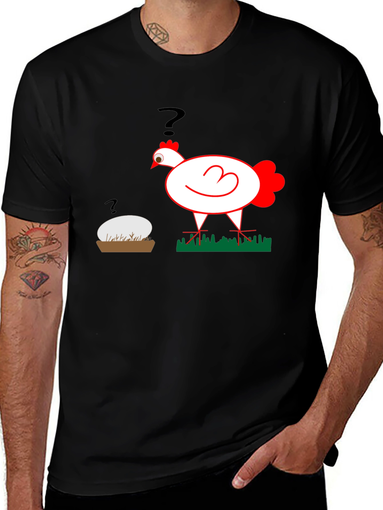 Variant 13 of Funny Chicken or Egg T-Shirt - The Question!