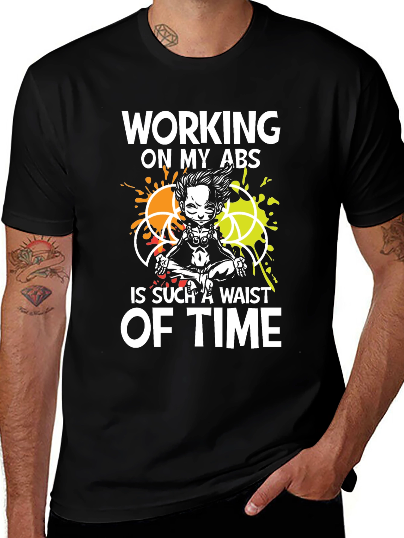 Variant 20 of Funny Workout T-Shirt - Working On My Abs