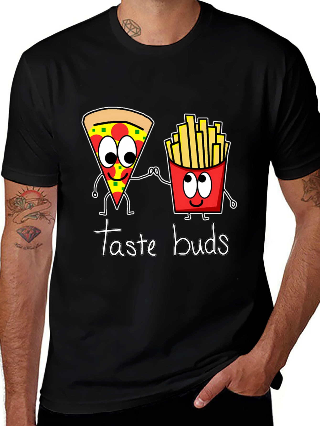 Variant 15 of Taste Buds Pizza and Fries Graphic Tee