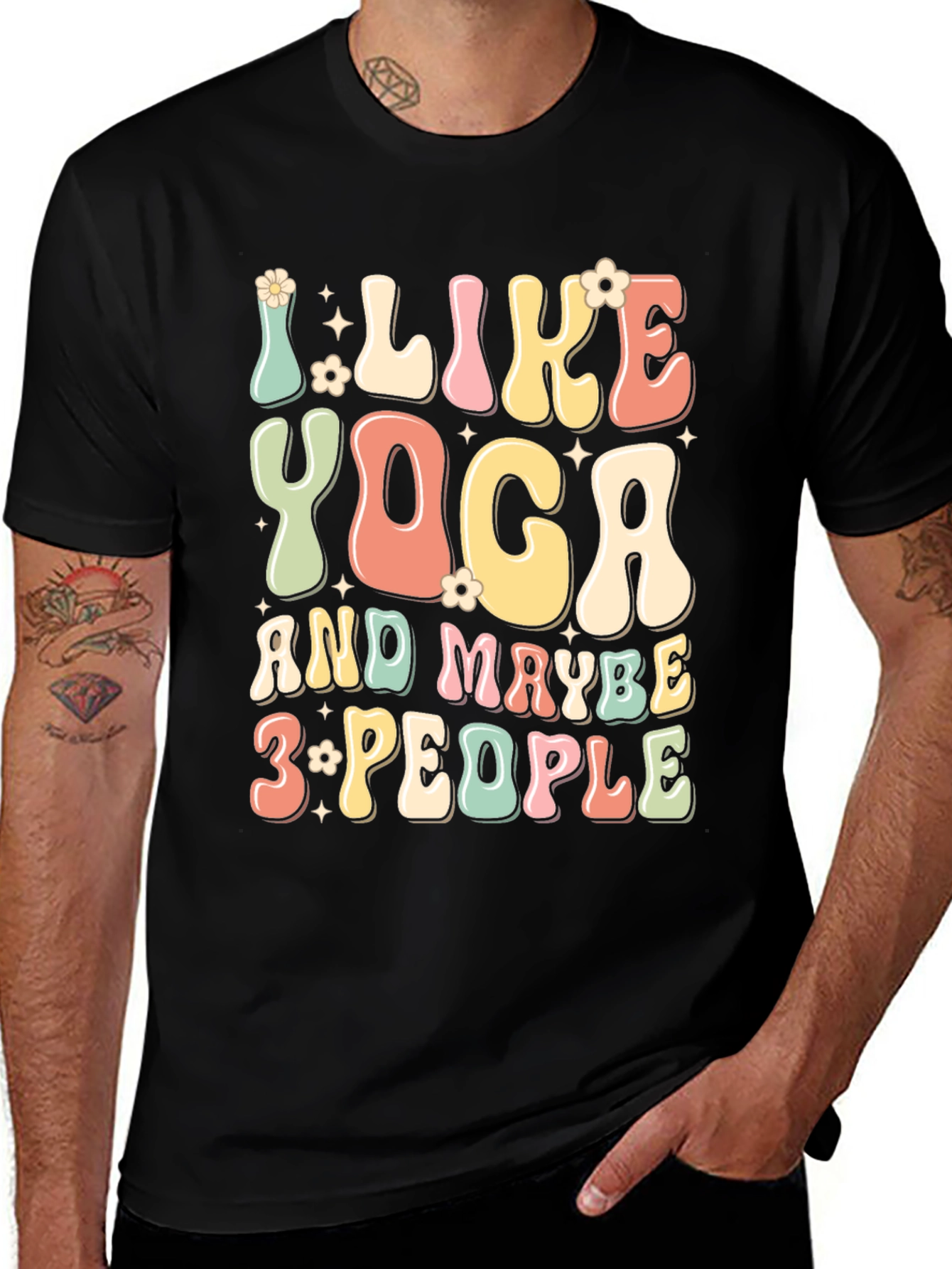 Variant 12 of I Like Yoga & Maybe 3 People Graphic Tee