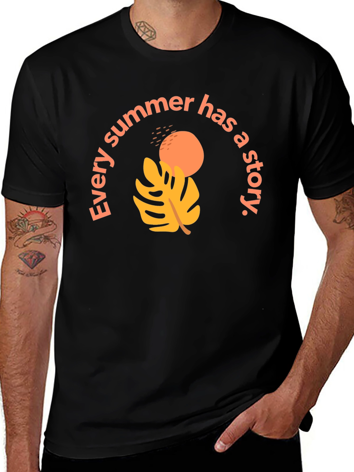 Variant 29 of Every Summer Story T-Shirt, Casual Black Tee