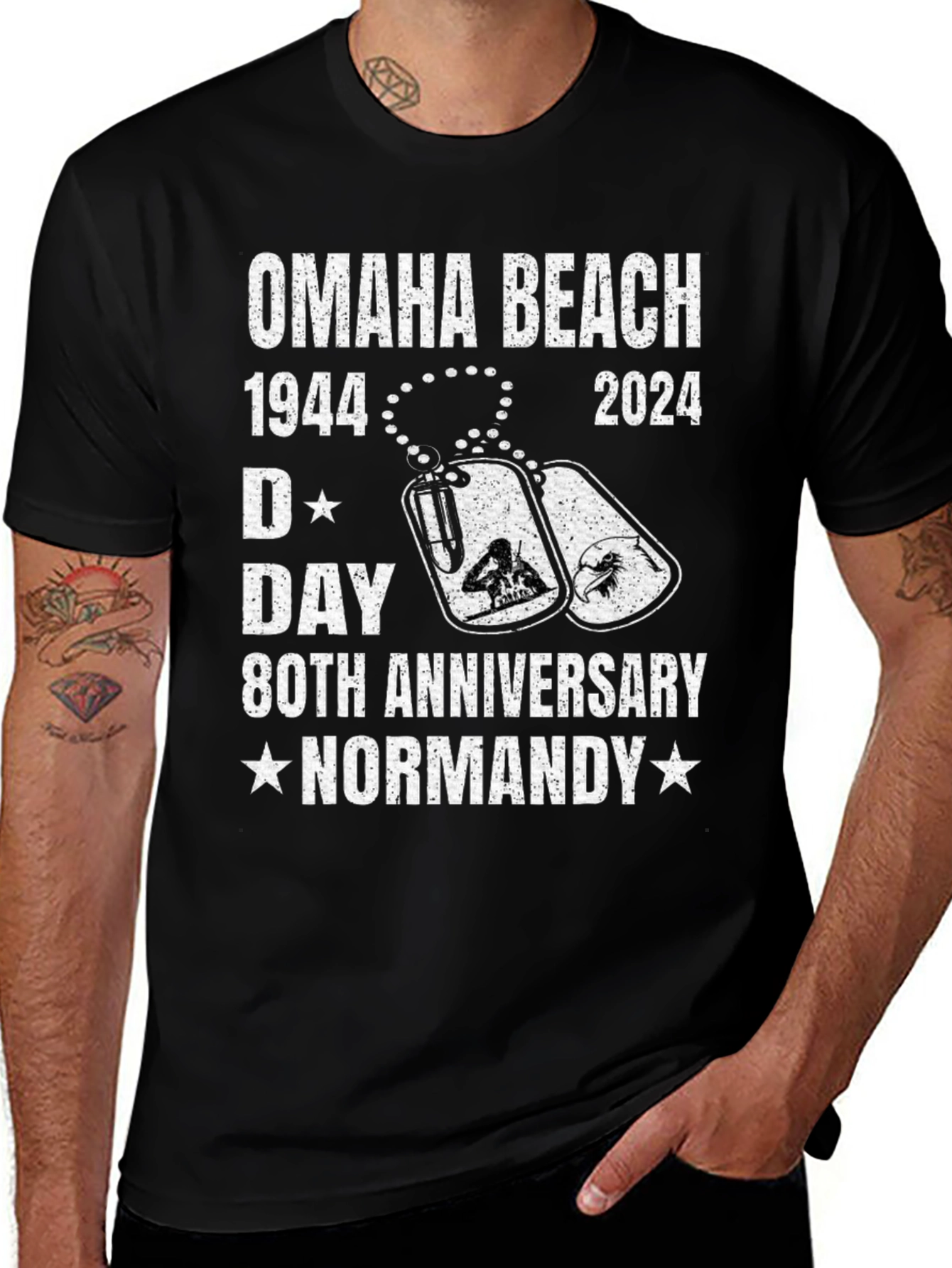 Omaha Beach 1944-2024 D-Day 80th Anniversary T-Shirt