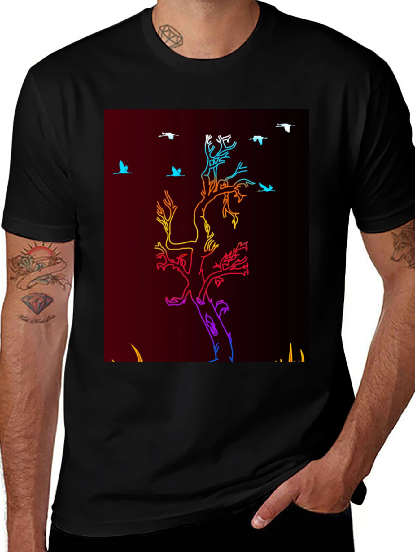 Variant 30 of Neon Tree & Birds Graphic Tee
