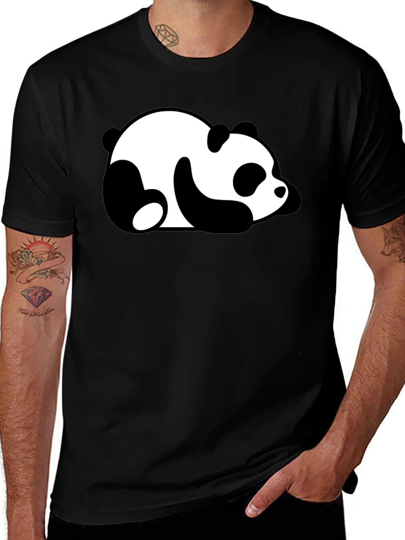 Variant 15 of Lazy Panda Graphic Black T-Shirt