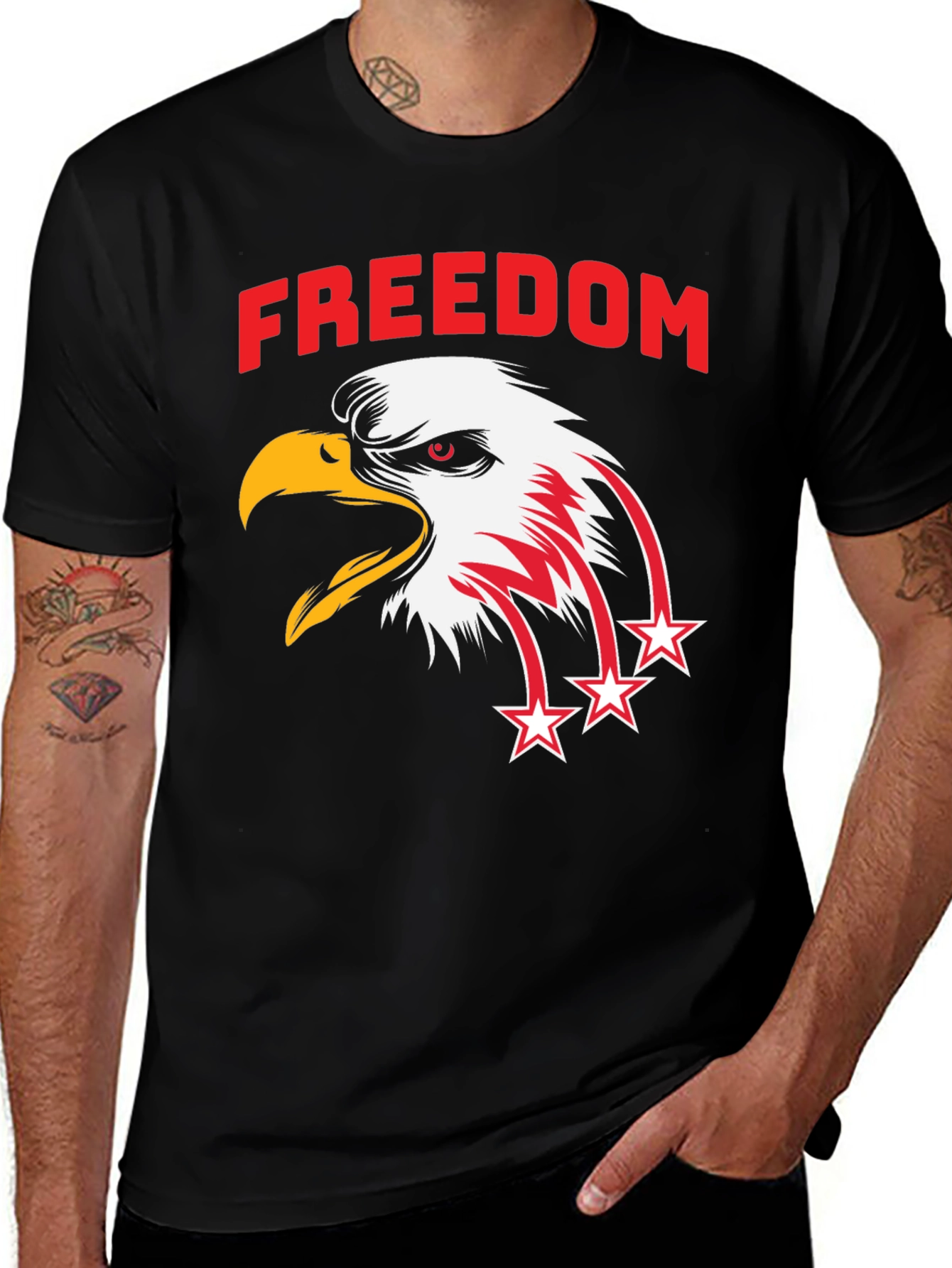 Variant 25 of Freedom Eagle Graphic T-Shirt - Patriotic Design