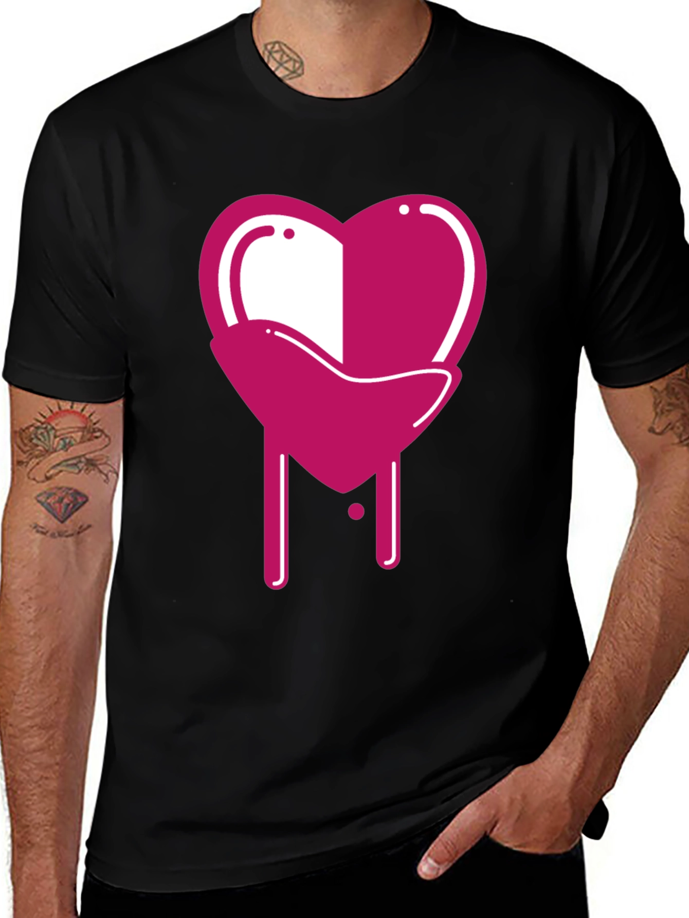 Variant 2 of Heart Drip Graphic Tee - Modern Casual Style